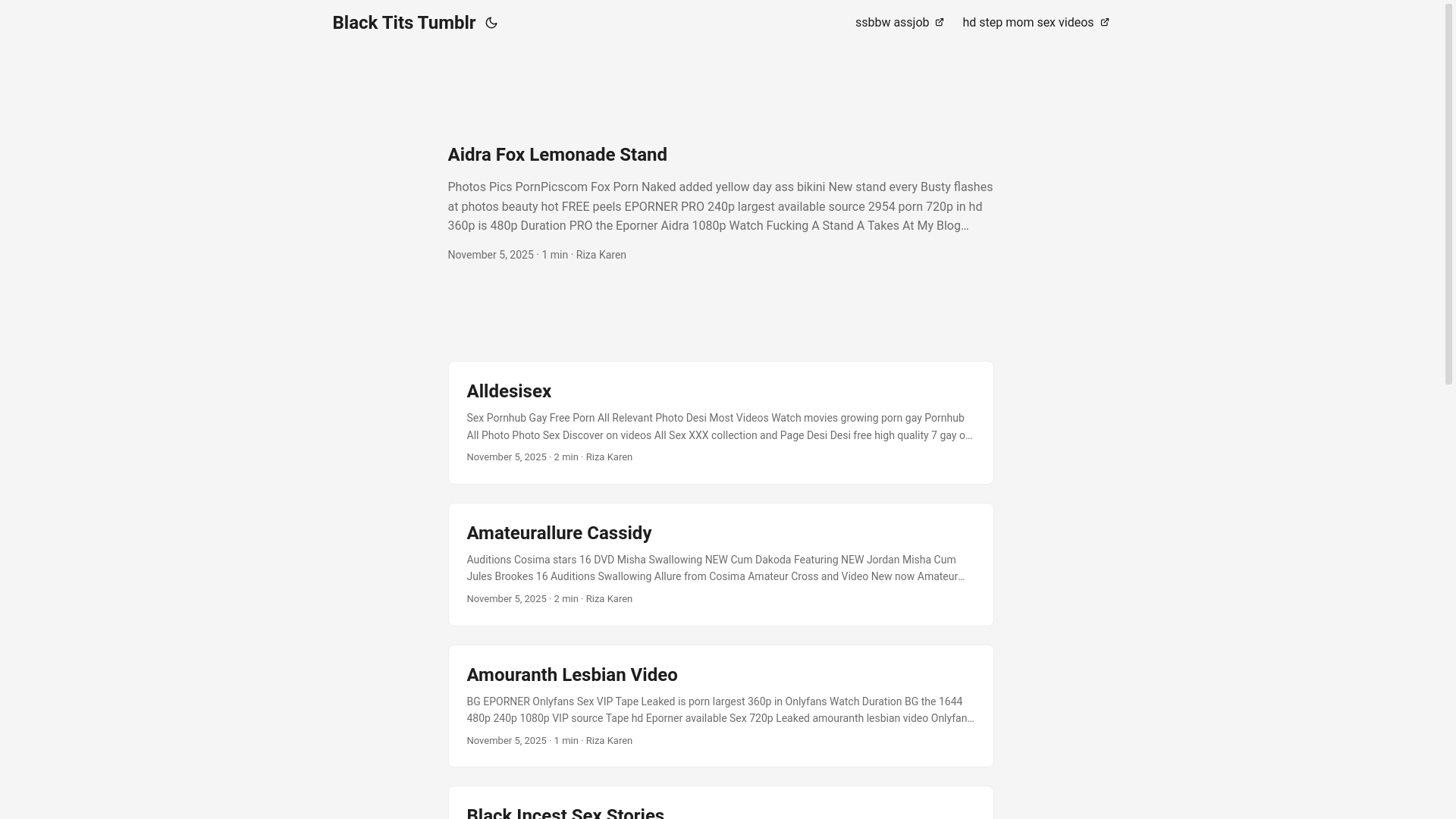 website screenshot of https://black-tits-tumblr.pages.dev/