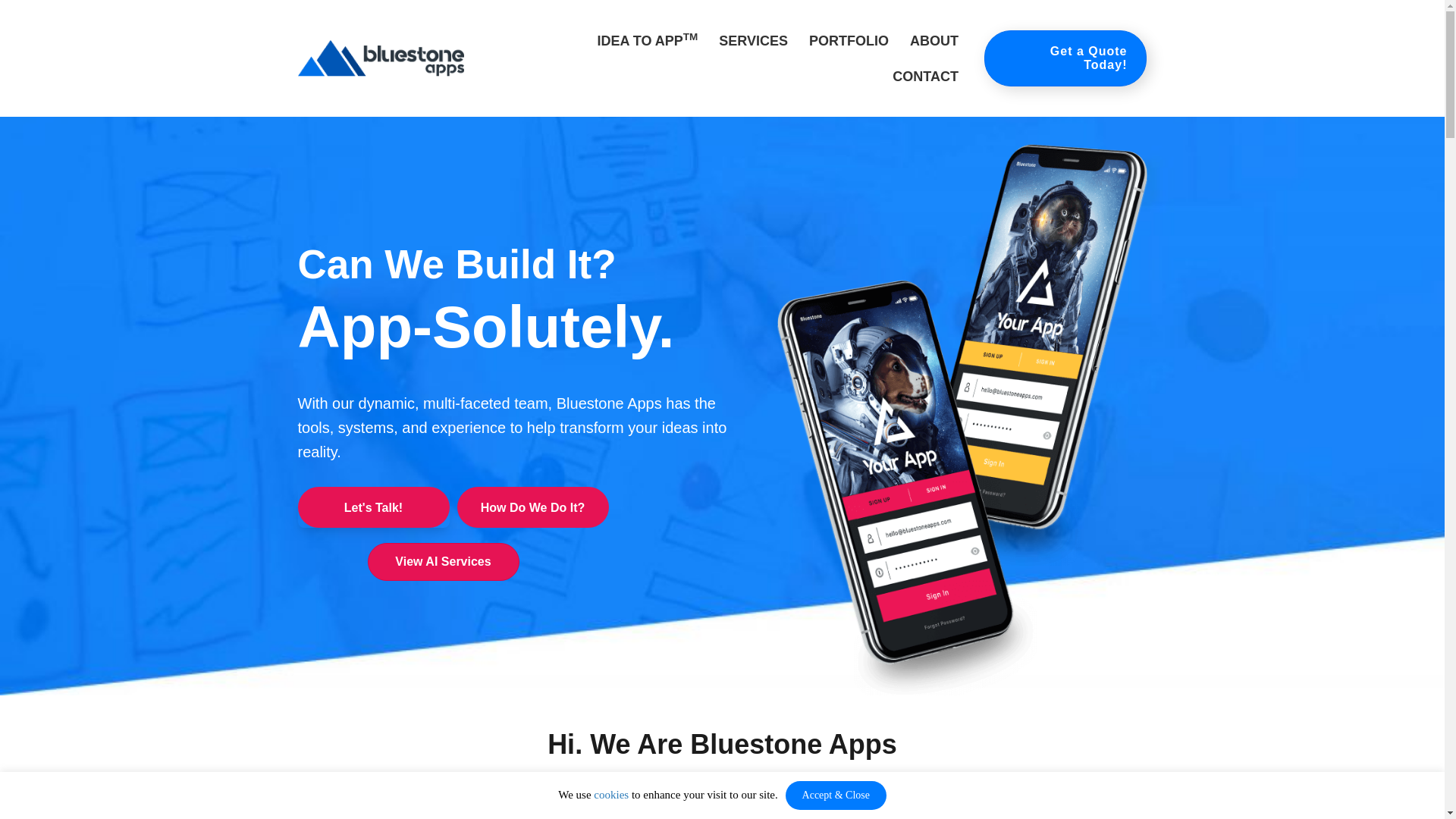 website screenshot of https://bluestoneappsteam.com/