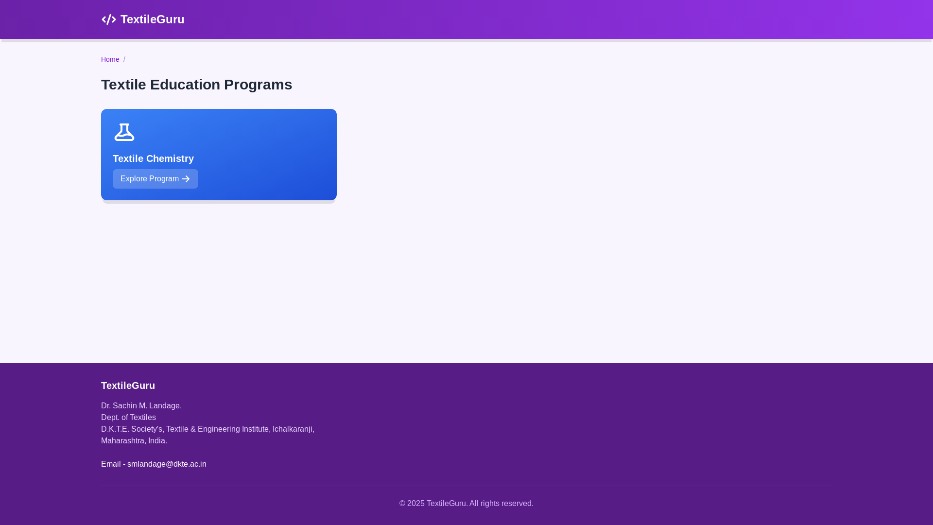 website screenshot of https://textileguru.in/
