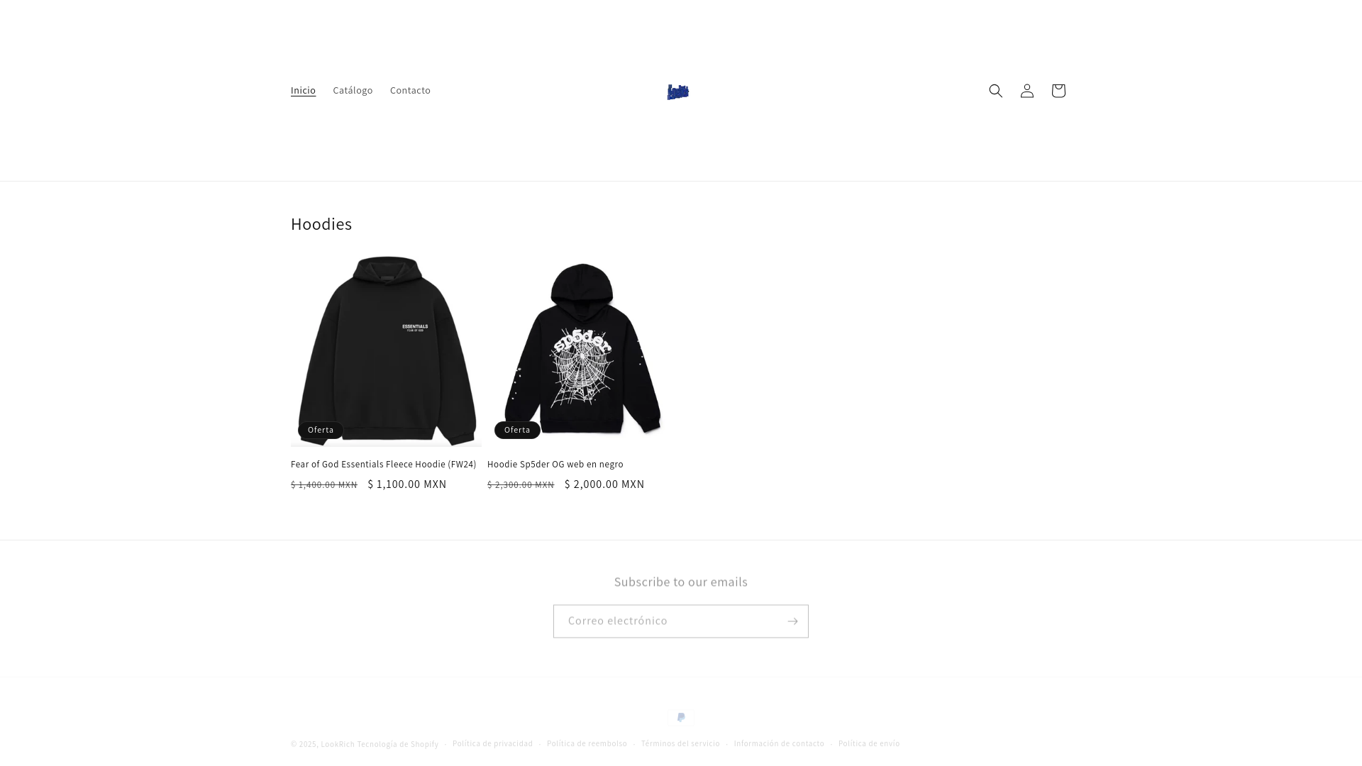 website screenshot of https://lookrichmx.com/
