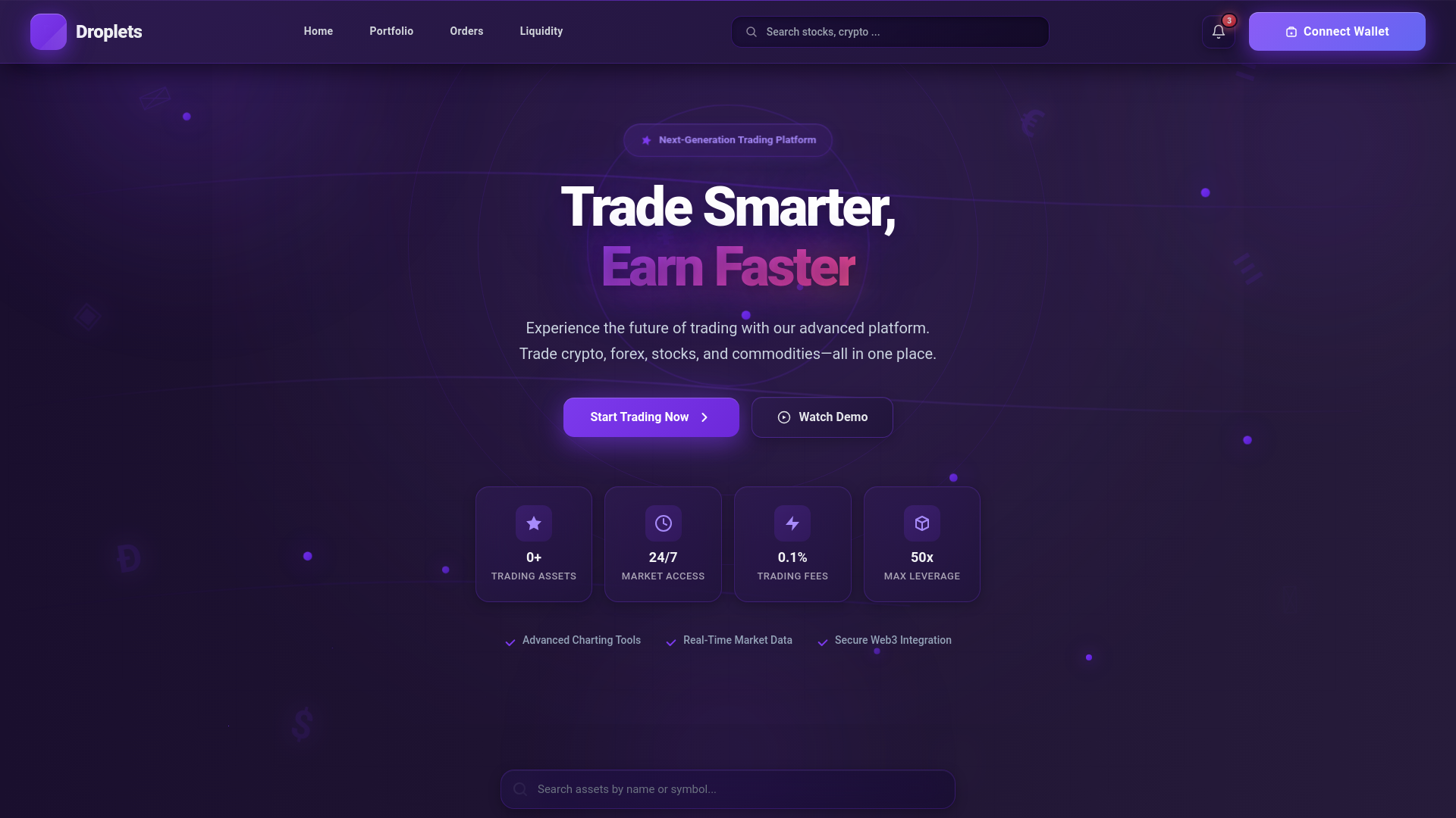 website screenshot of https://droplets-4cq.pages.dev/