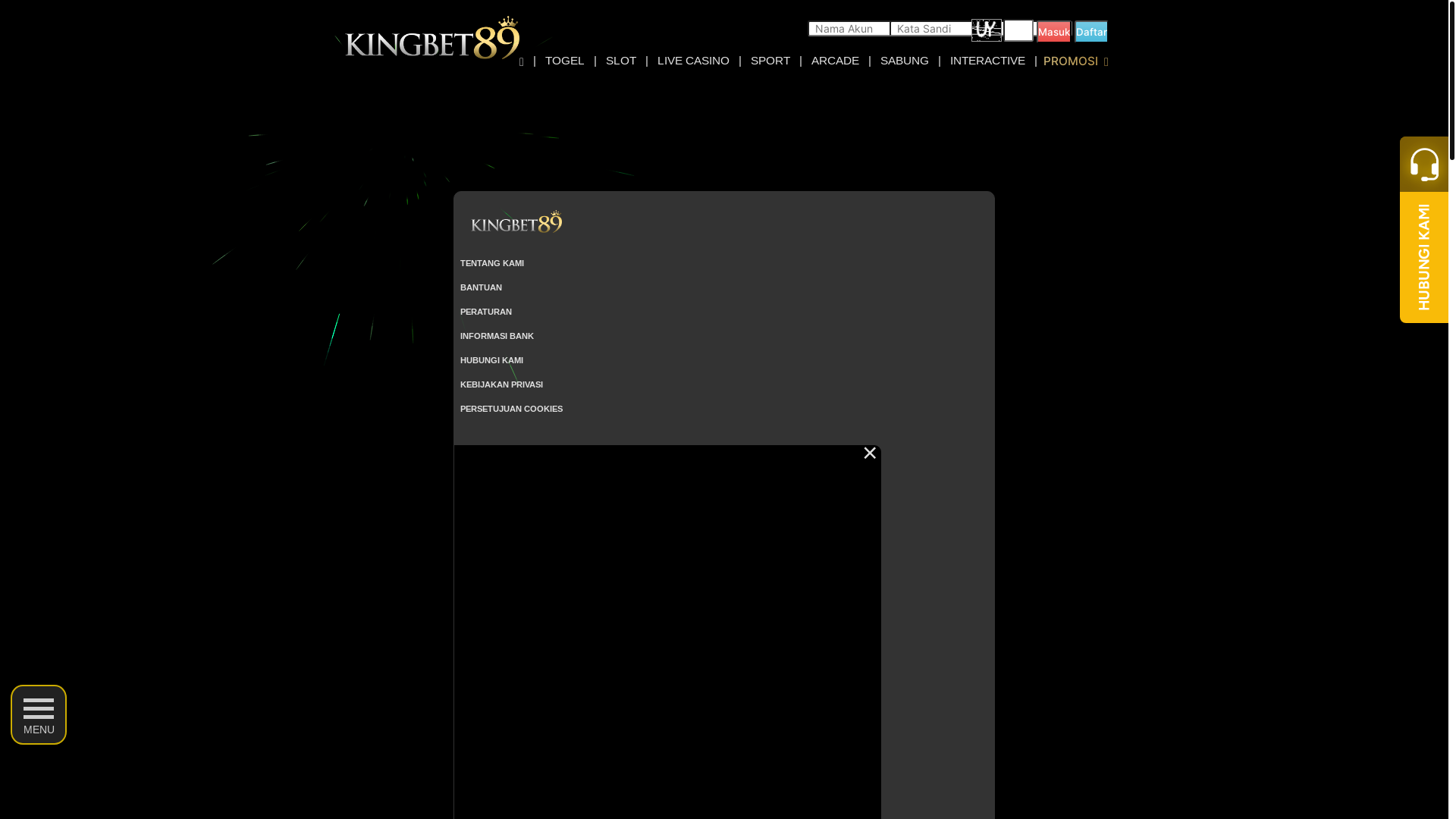 website screenshot of https://kingbet89jaya.sbs/