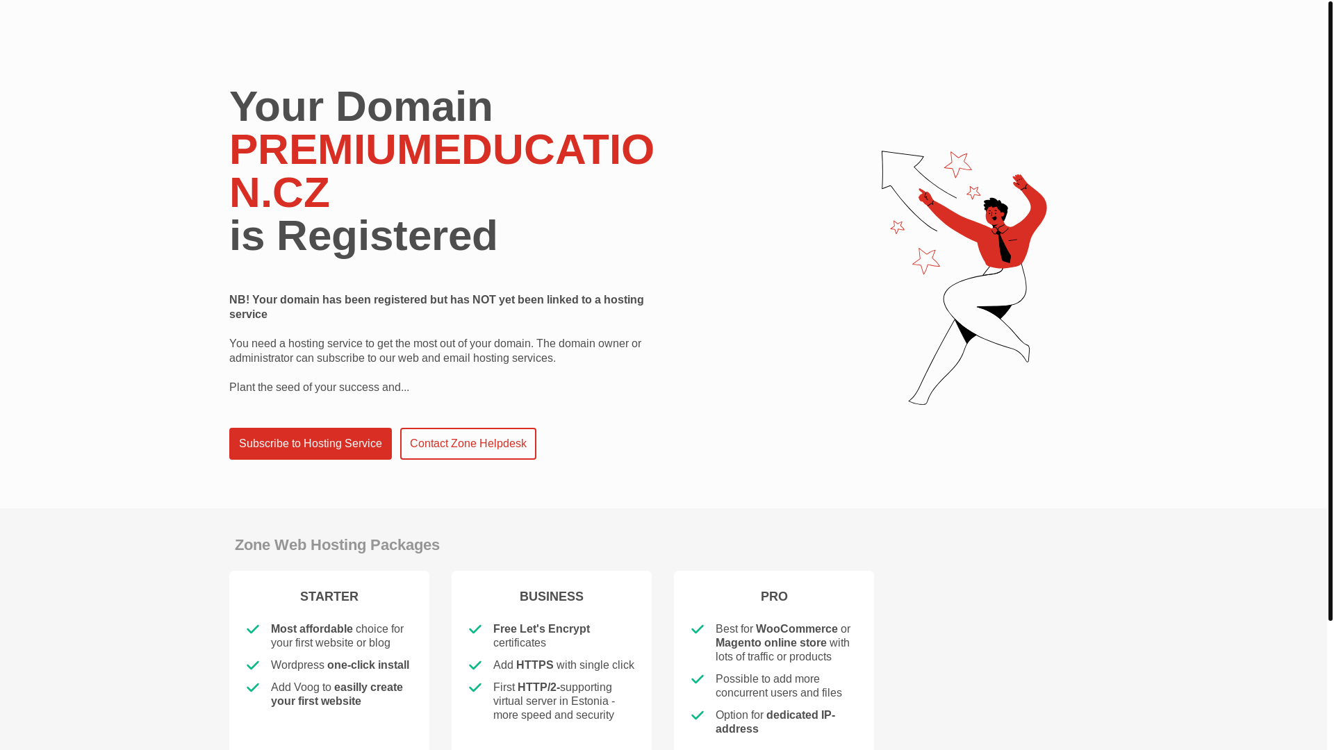 website screenshot of https://premiumeducation.cz/