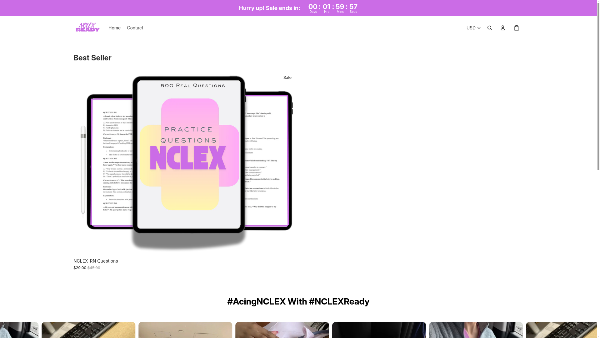 website screenshot of https://nclex-ready.com/