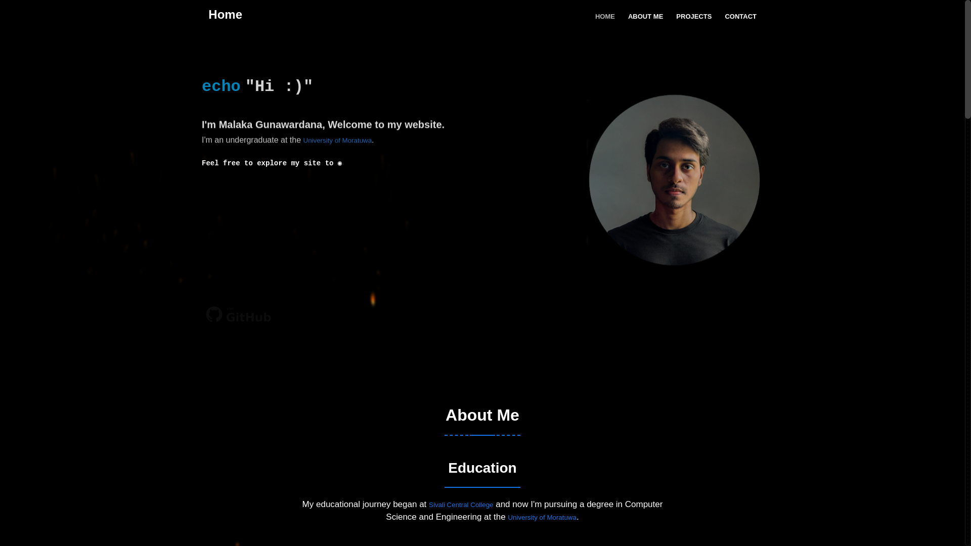 website screenshot of https://malakagunawardana.pages.dev/