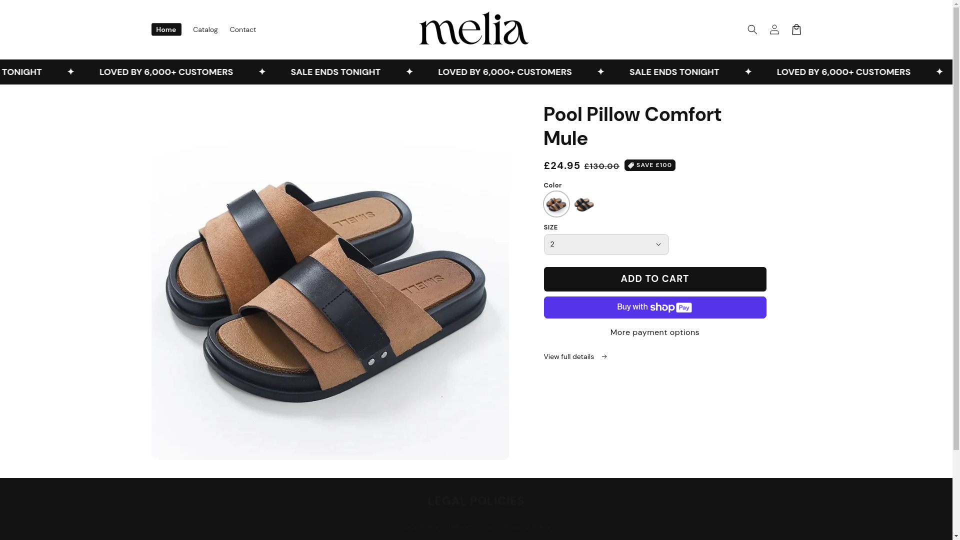 website screenshot of https://meliabrand.store/