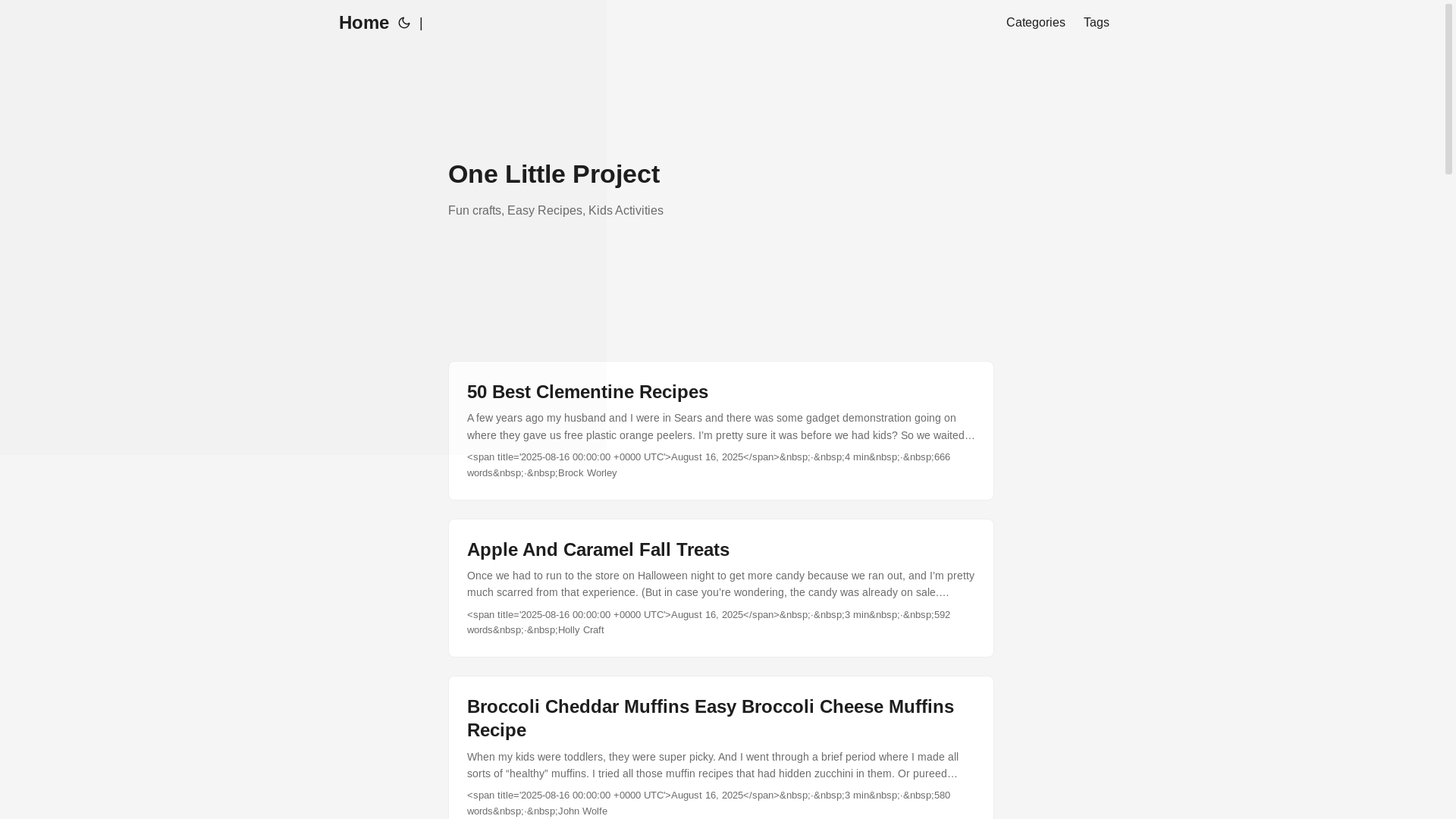 website screenshot of https://onelittleproject.pages.dev/