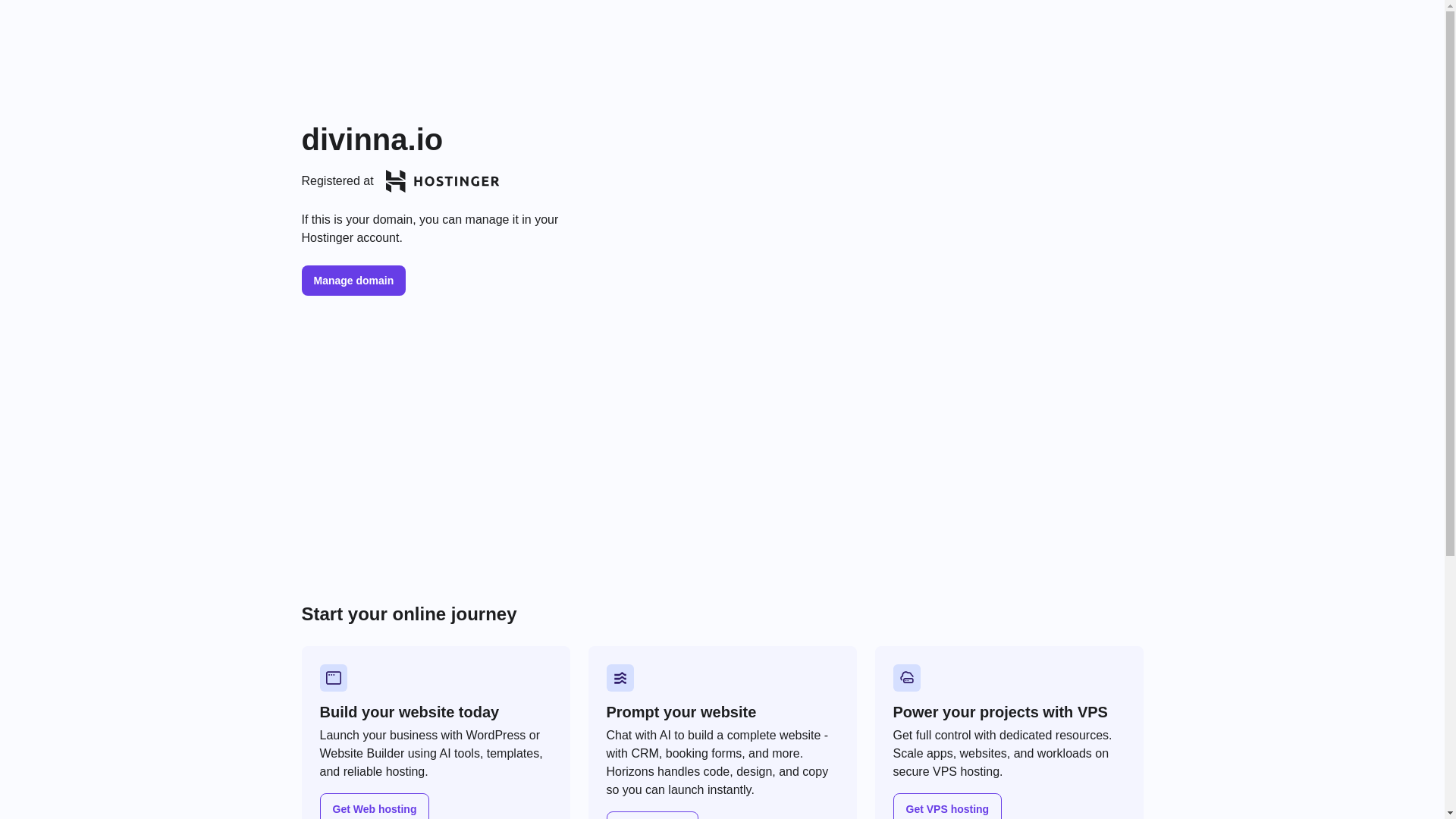 website screenshot of https://divinna.io/