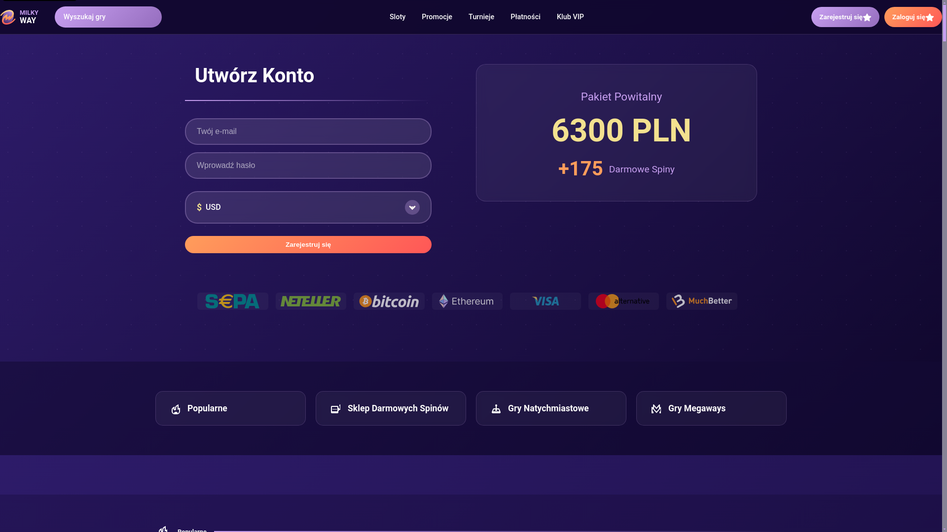 website screenshot of https://milkyway-casino-org.pages.dev/