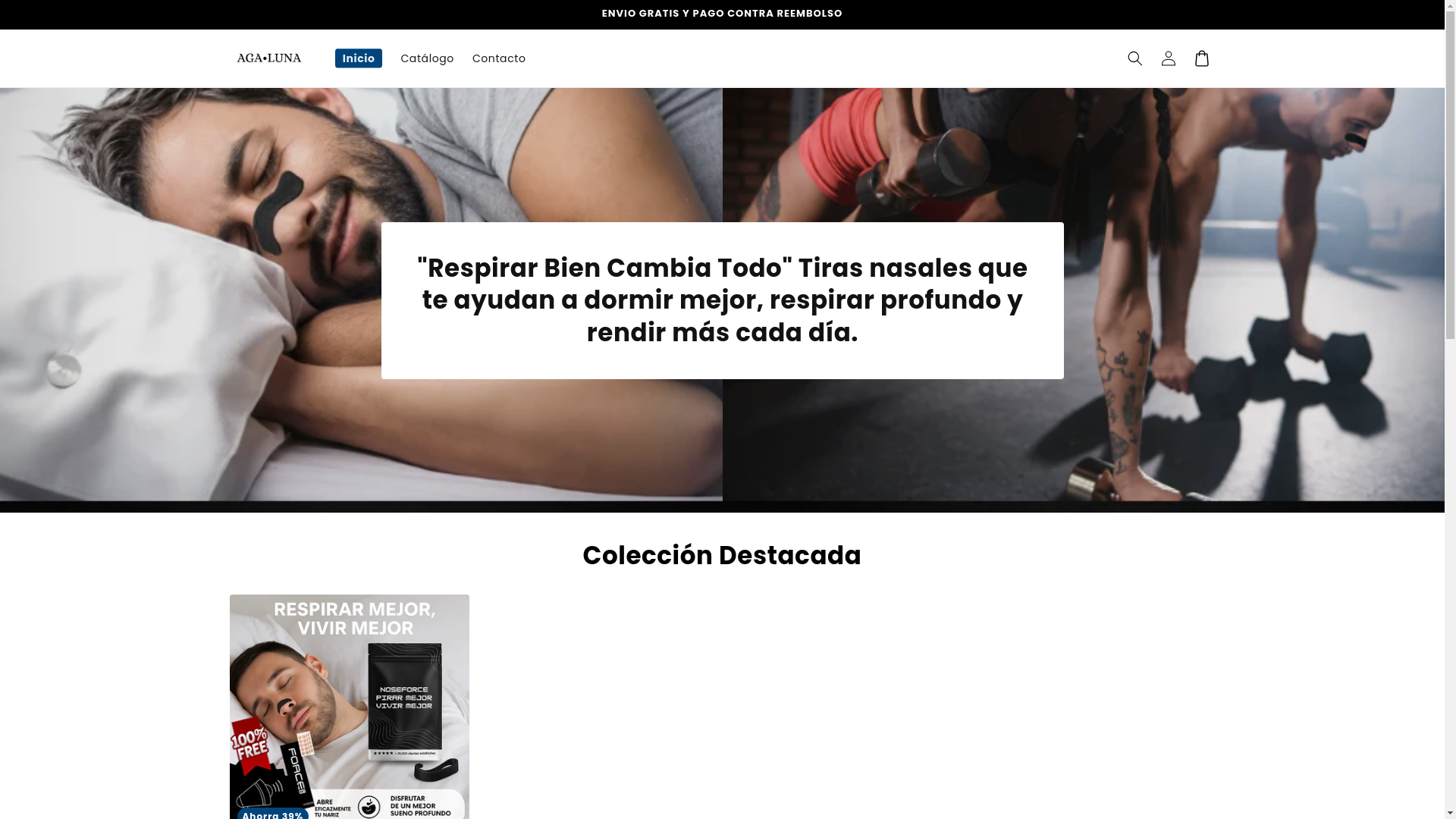 website screenshot of https://agaluna.store/