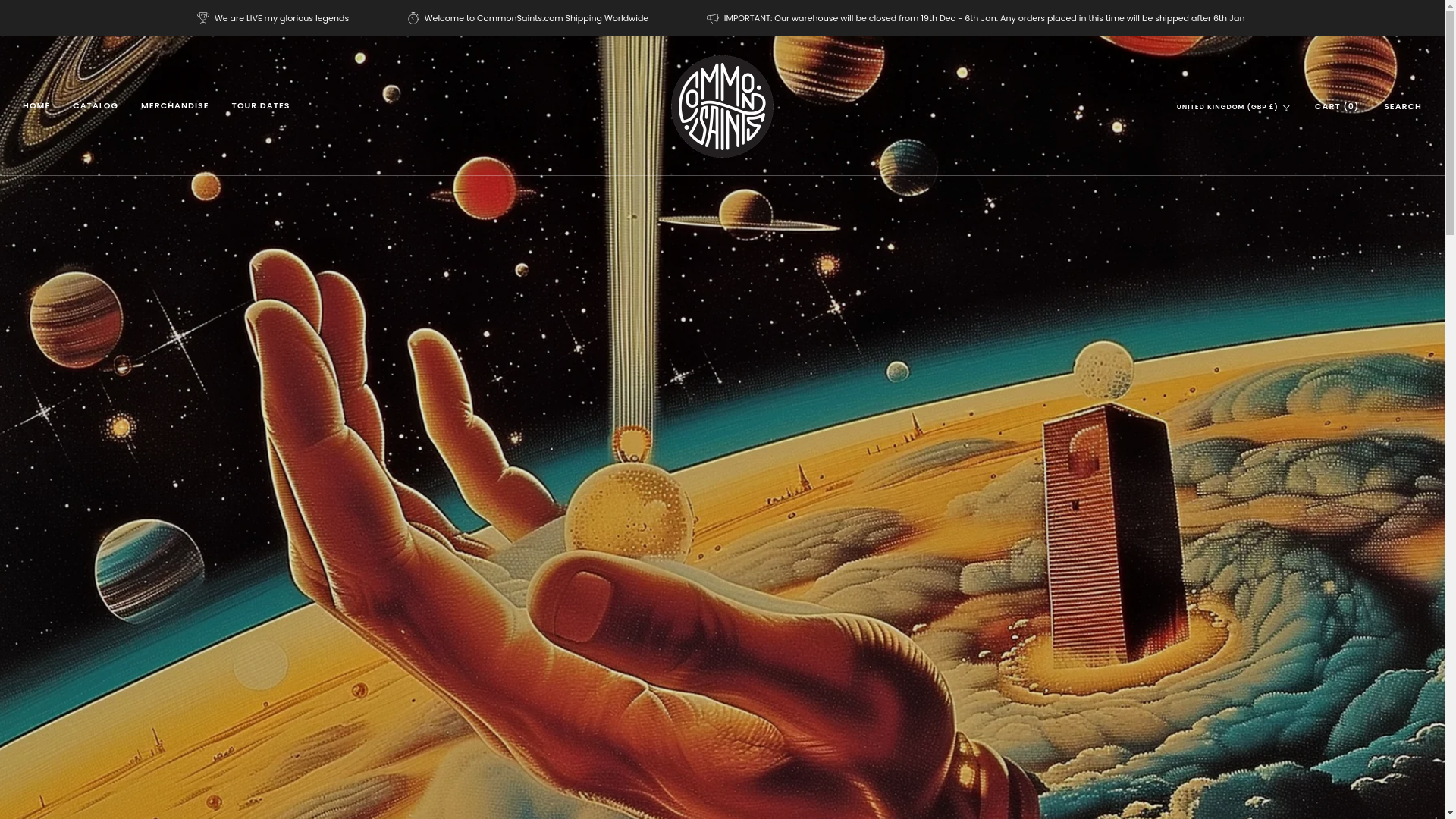 website screenshot of https://commonsaints.info/