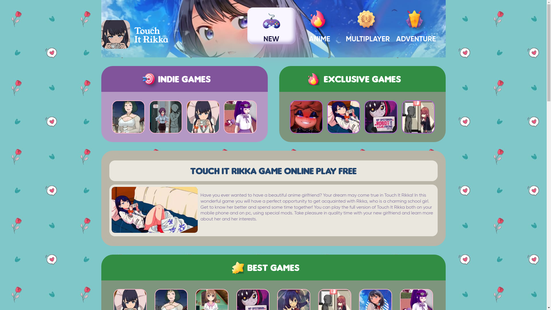 website screenshot of https://touchitrikkagame.com/