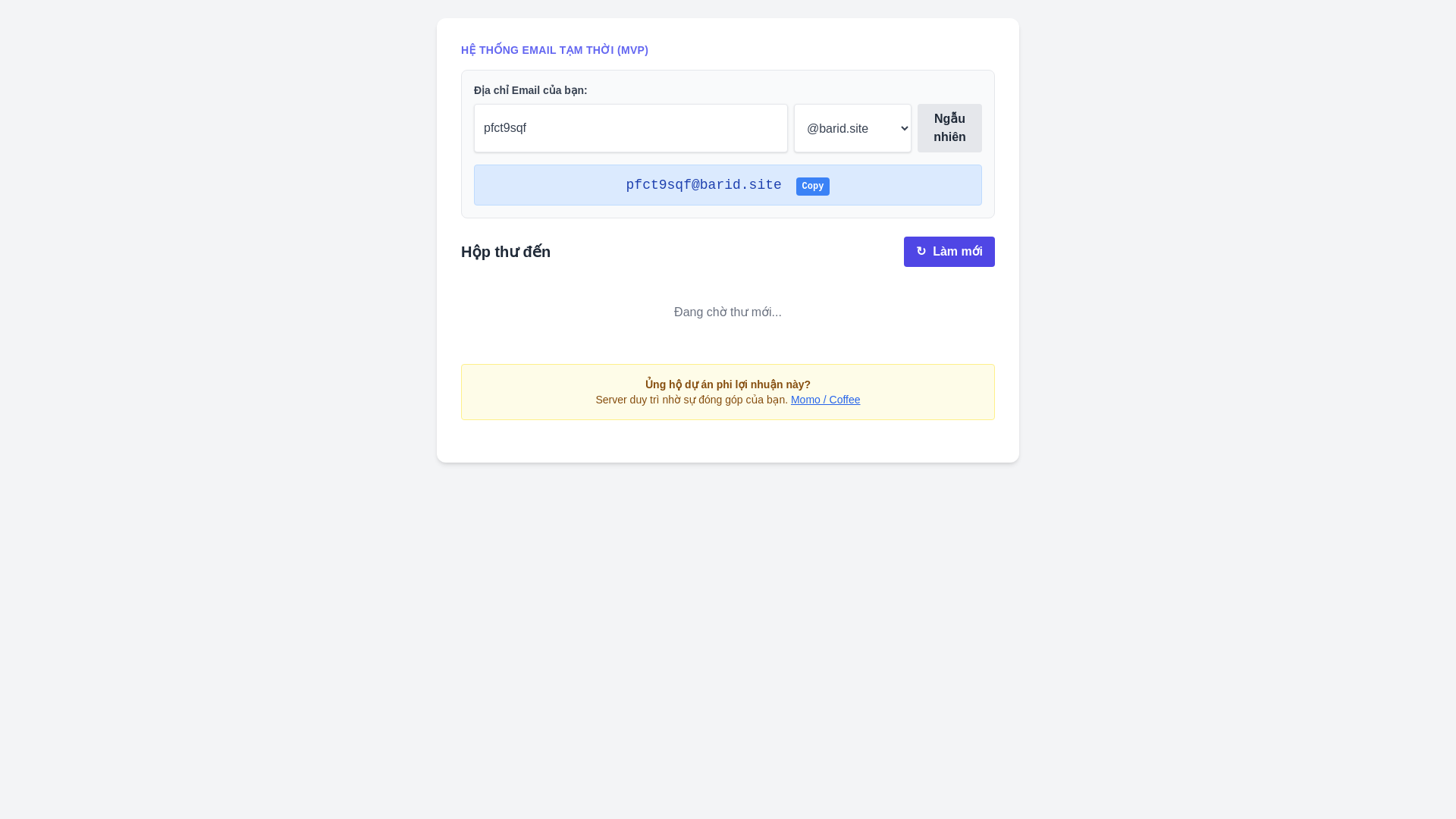 website screenshot of https://temp-mail-web-2m6.pages.dev/