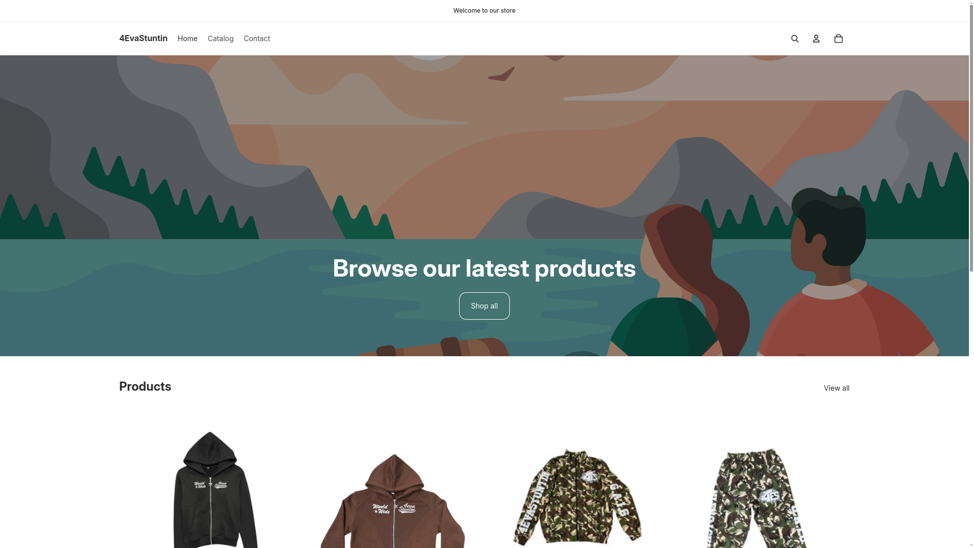 website screenshot of https://4evastuntin.com/