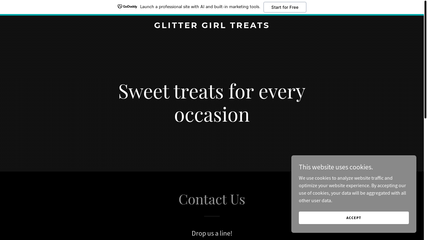 website screenshot of https://glittergirltreats.com/