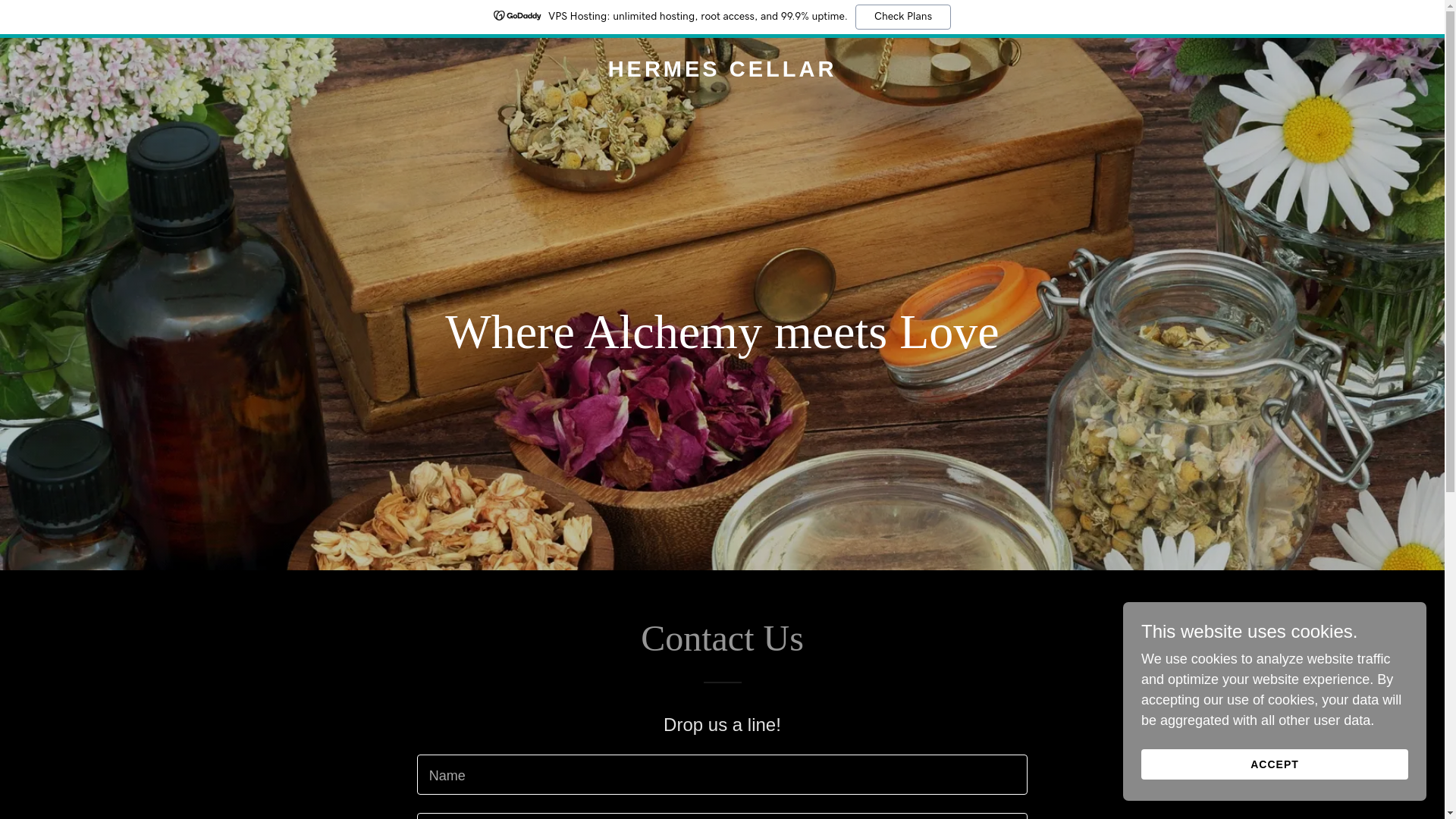 website screenshot of https://hermescellar.com/