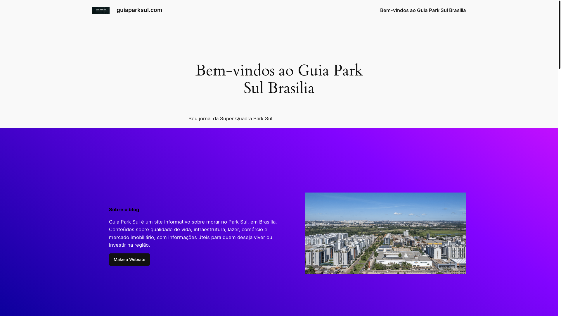 website screenshot of https://guiaparksul.com/
