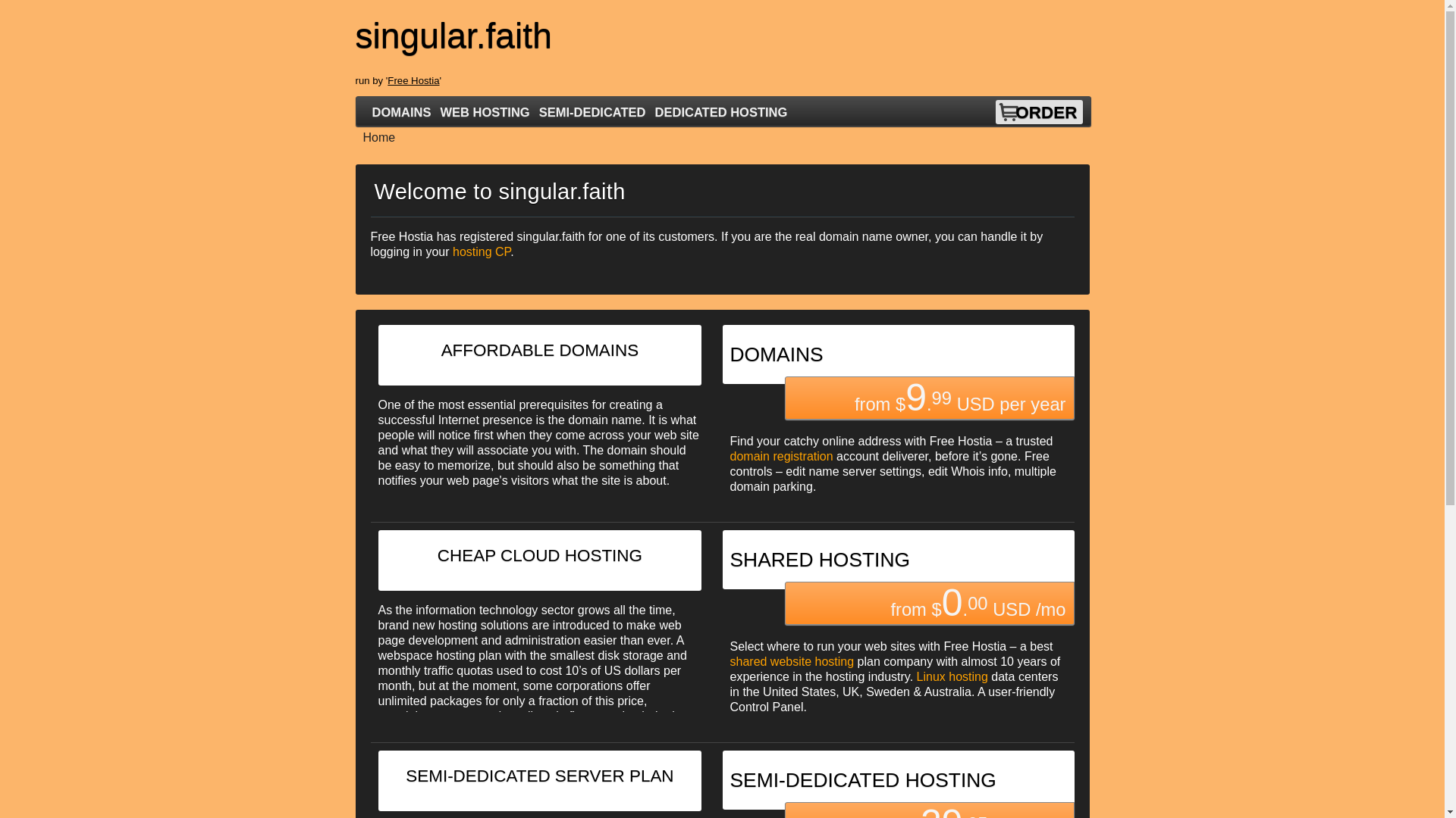 website screenshot of https://singular.faith/