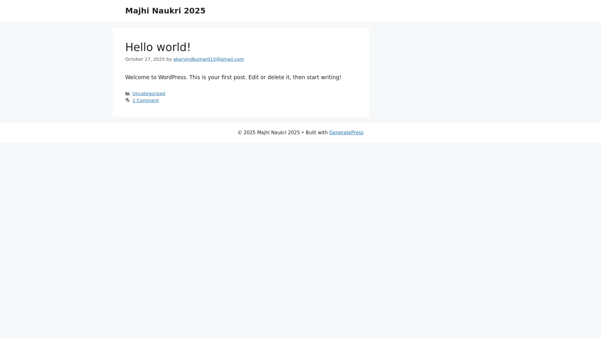 website screenshot of https://majhinaukri2025.com/