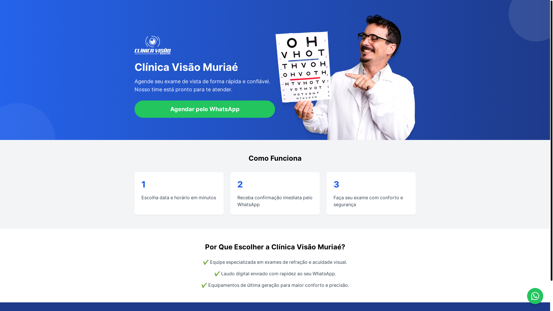 website screenshot of https://clinicavisaomuriae.com.br/