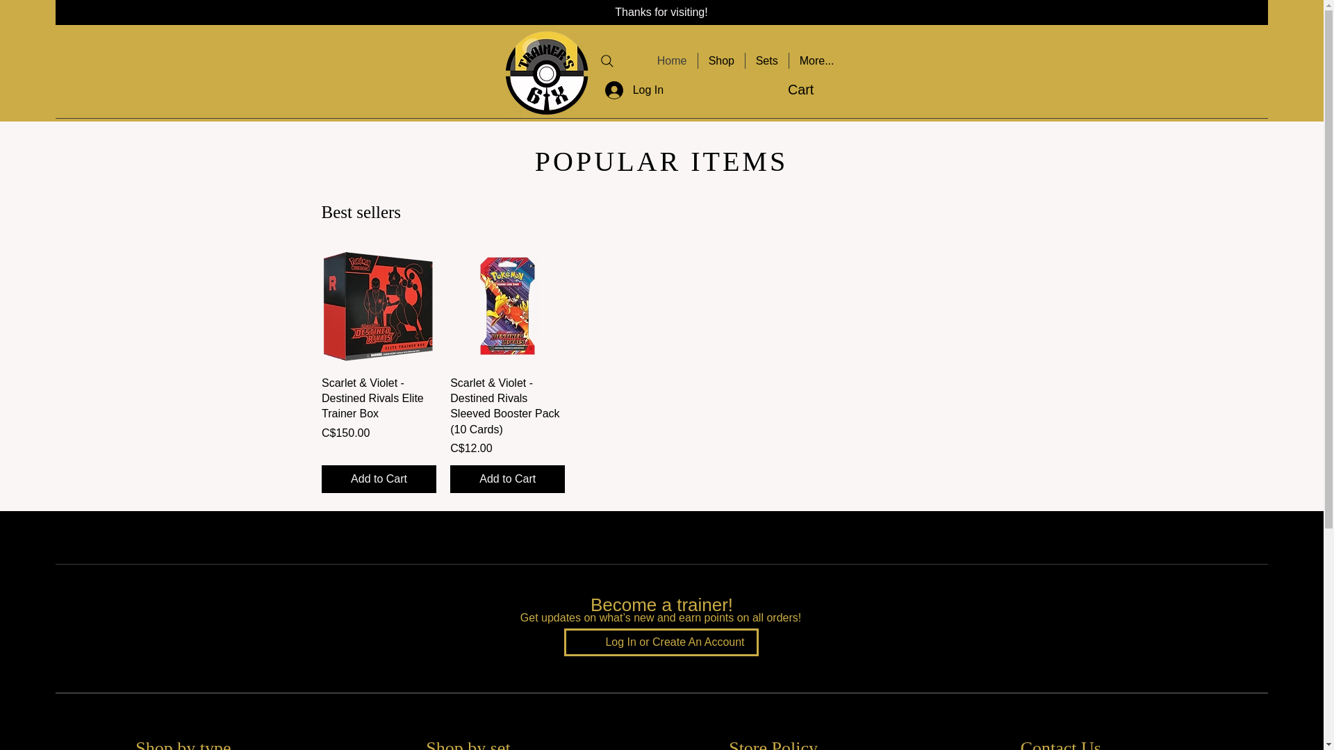 website screenshot of https://trainers6ix.ca/