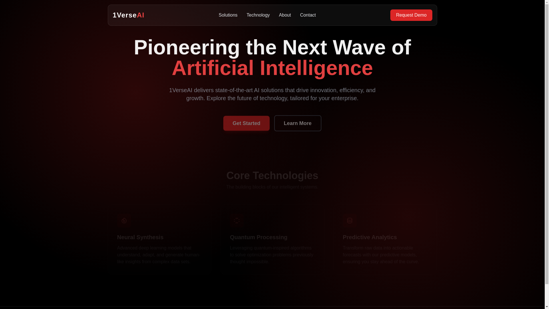 website screenshot of https://1verseai.com/
