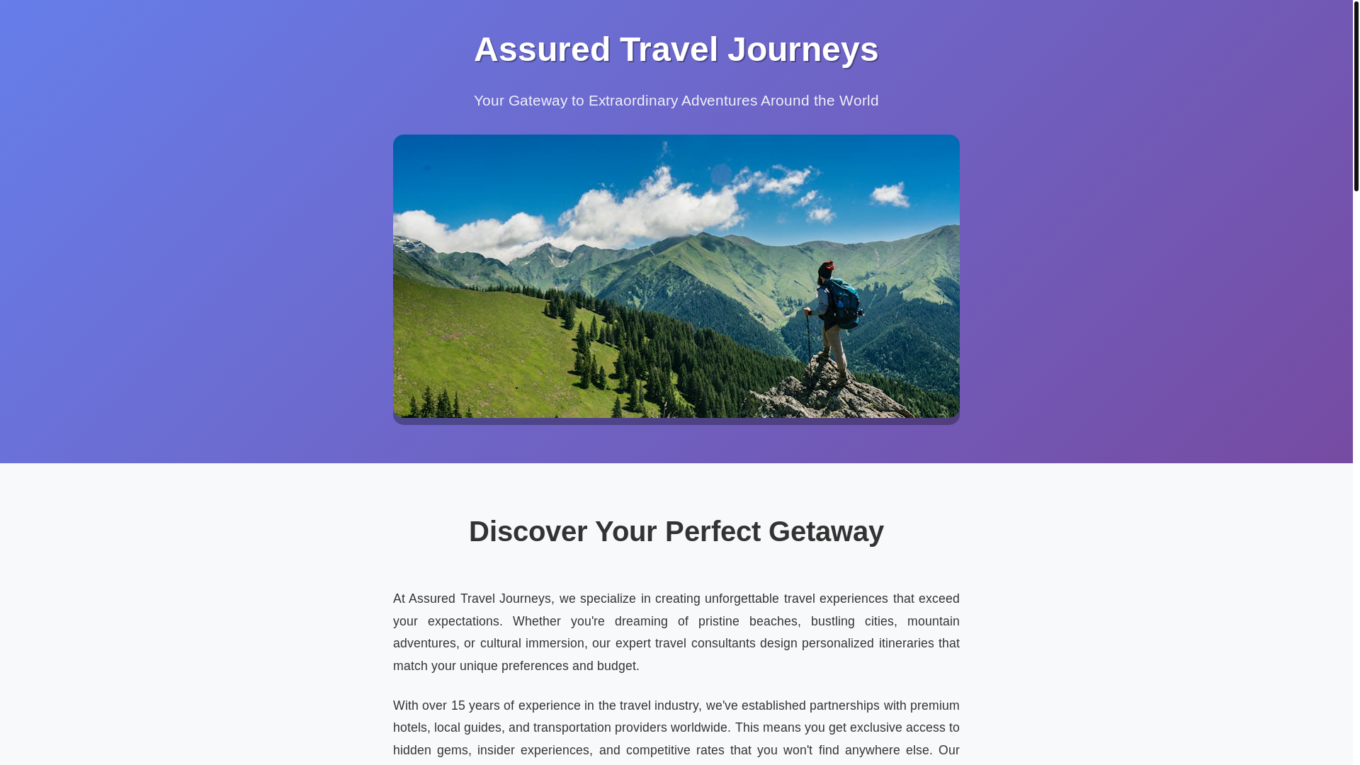 website screenshot of https://assuredtraveljourneys.xyz/