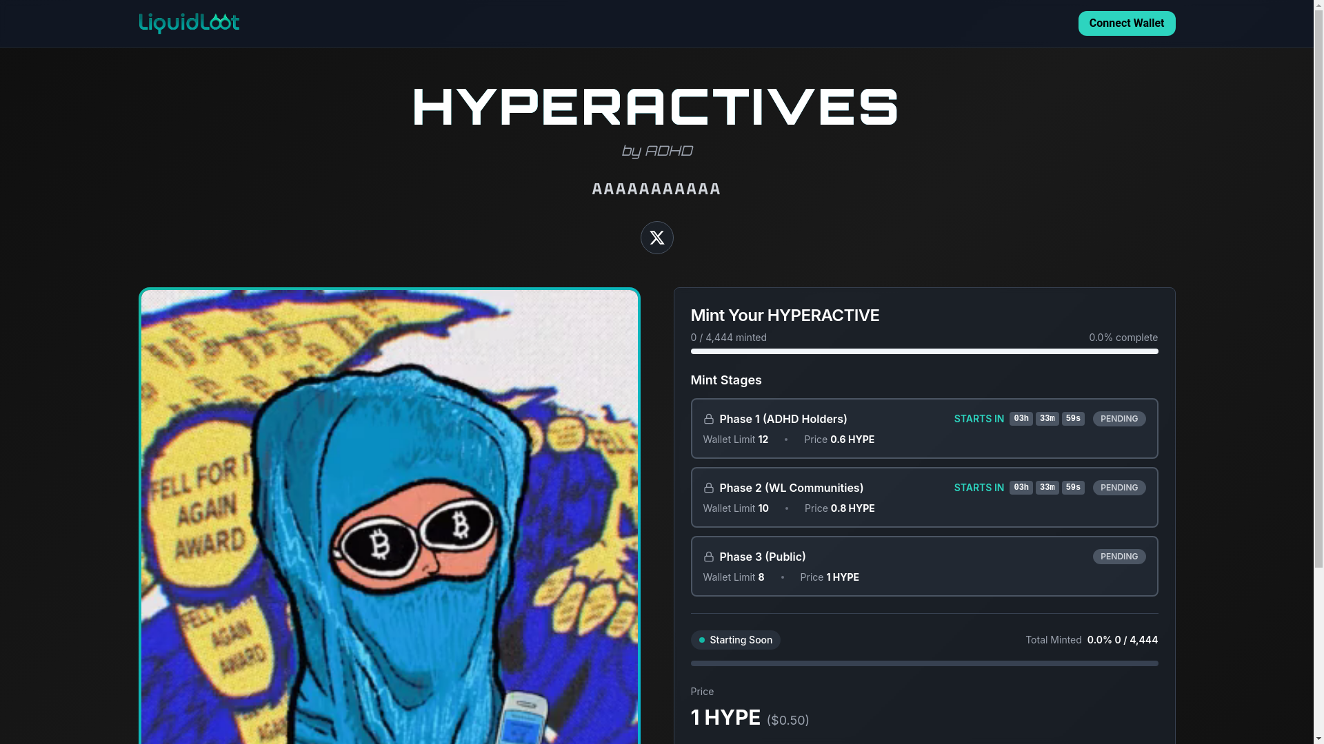 website screenshot of https://hyperactives.xyz/