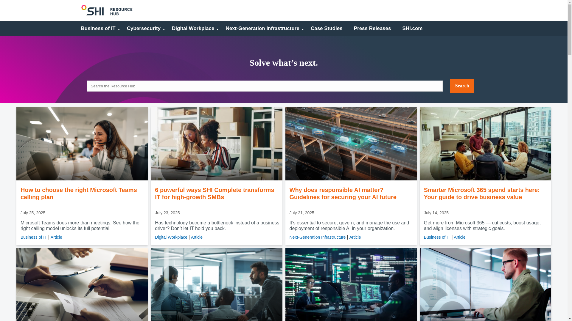 website screenshot of https://blog.shi.com/