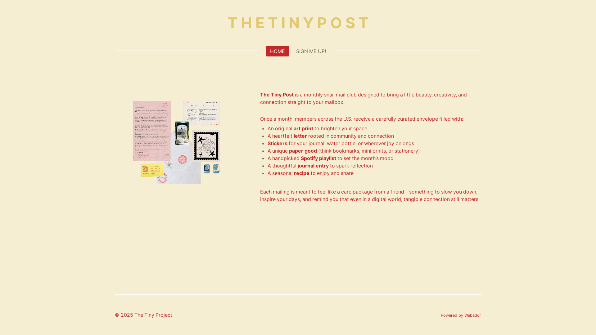 website screenshot of https://thetinyfarmersmarket.com/
