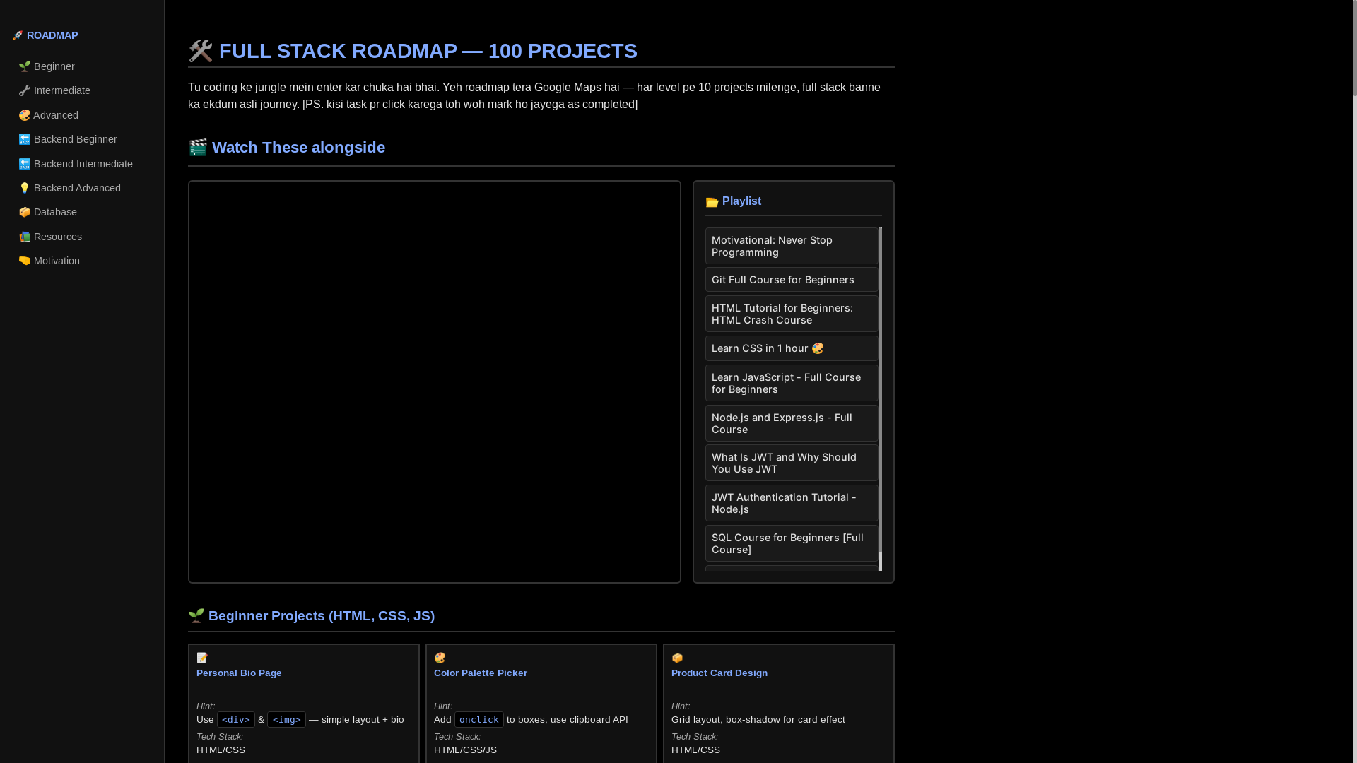 website screenshot of https://learnfullstack.pages.dev/