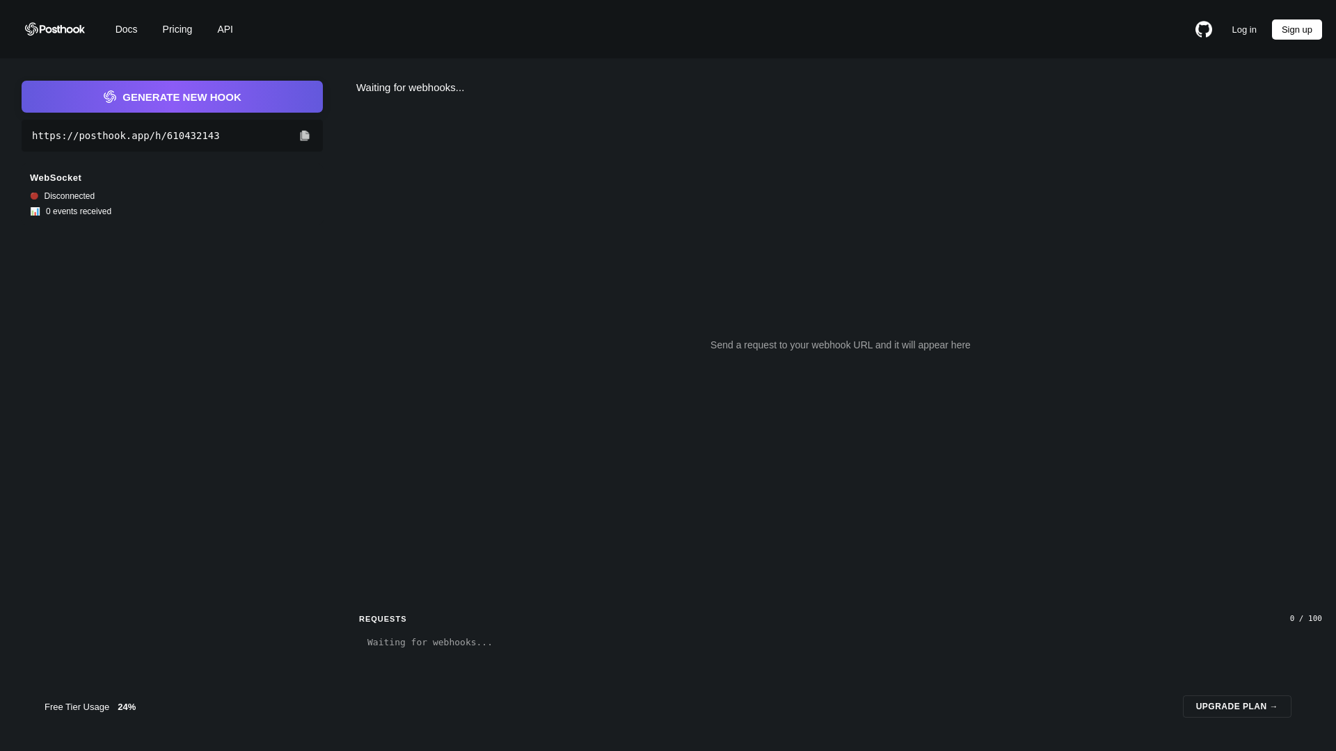 website screenshot of https://posthook.app/