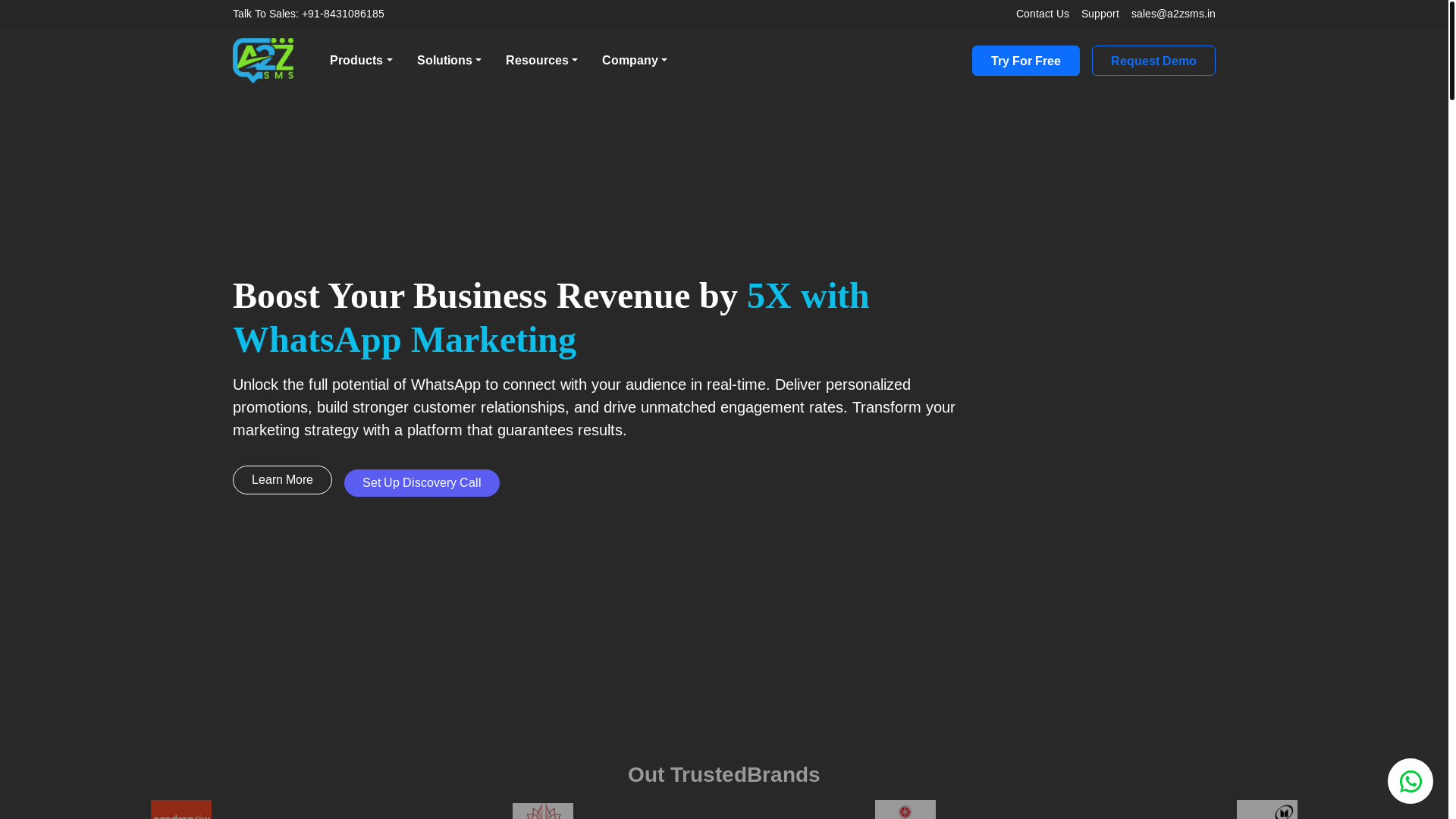 website screenshot of https://fasta2zsms.com/