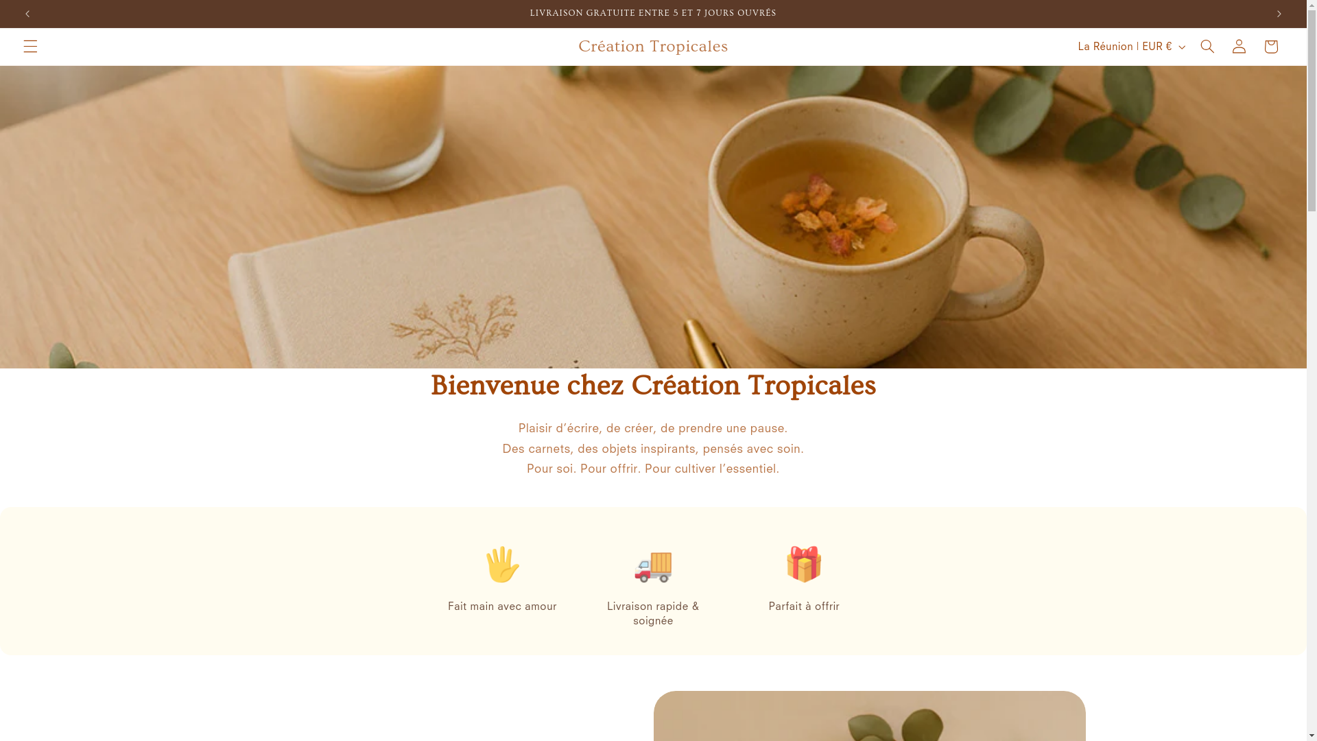 website screenshot of https://creationtropicale.com/