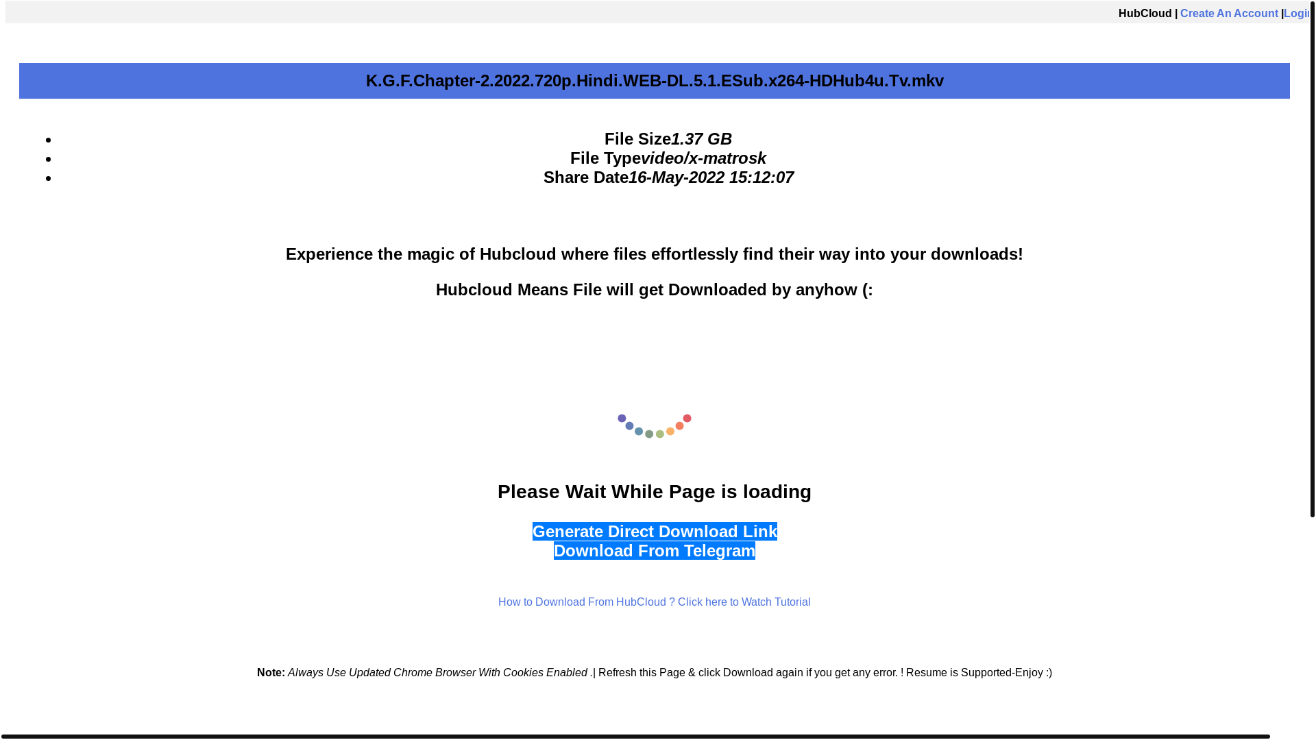 website screenshot of https://hubcloud.one/drive/xnkvpslgnllvskv