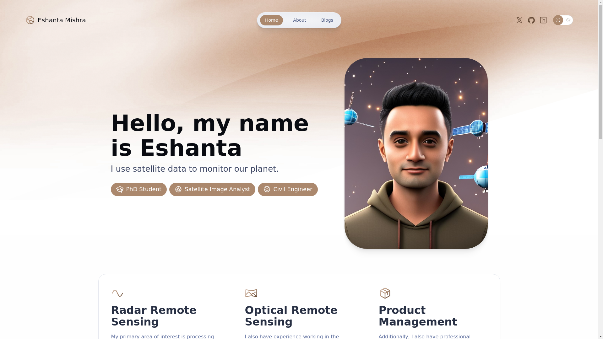 website screenshot of https://website-eshantamishra.pages.dev/