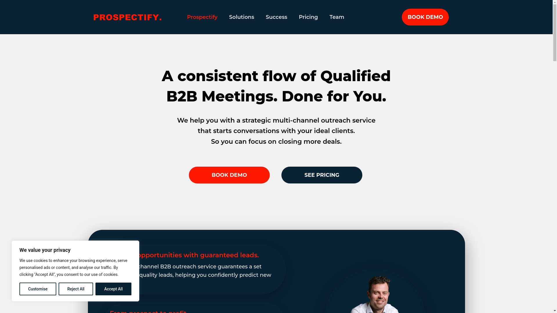 website screenshot of https://teamprospectify.nl/