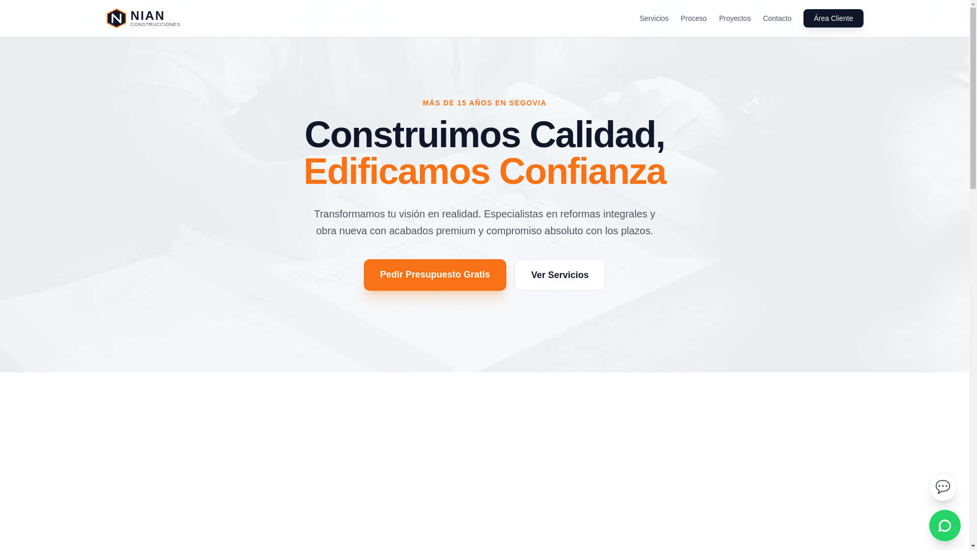 website screenshot of https://nian-construcciones.es/