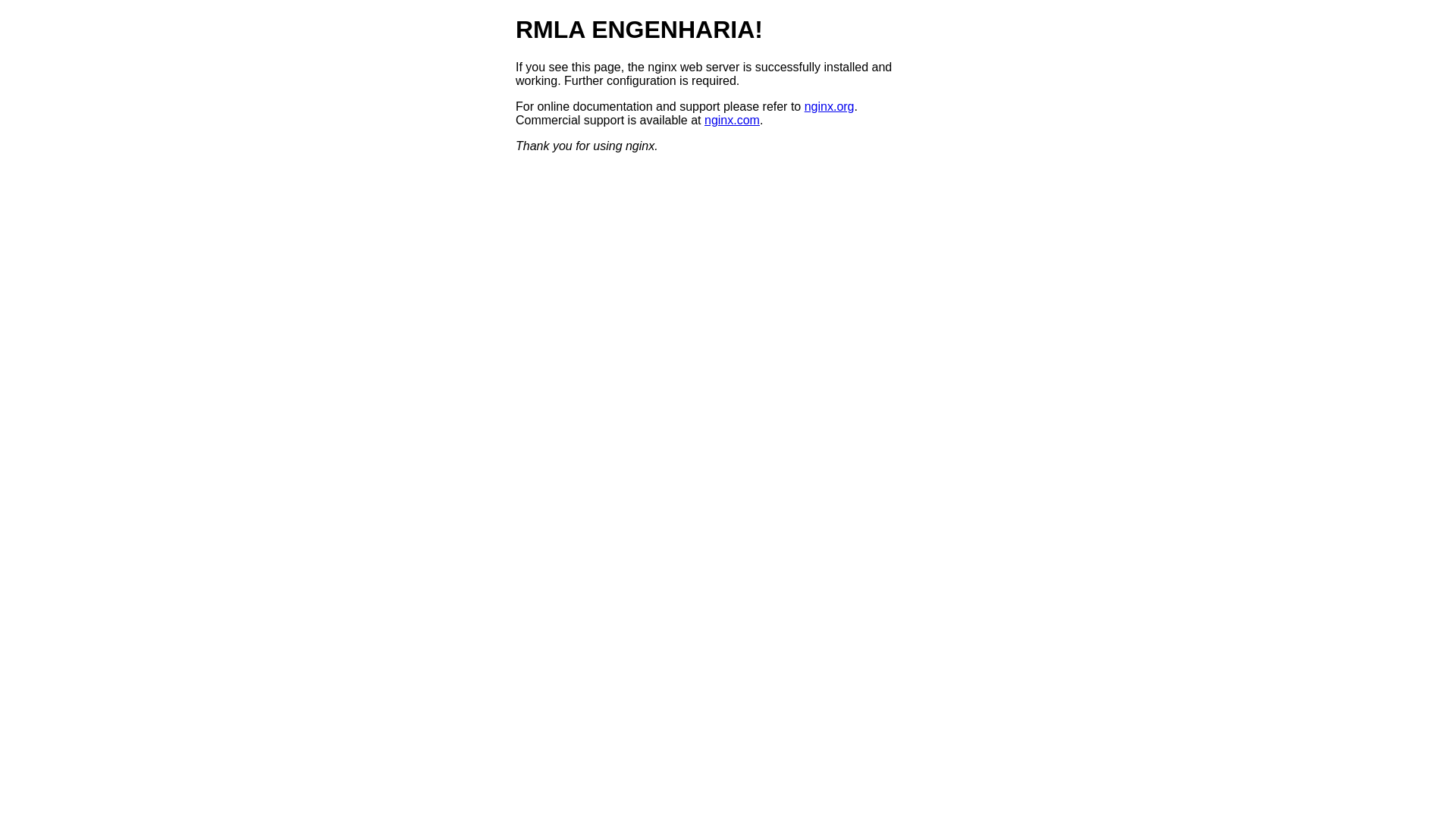 website screenshot of https://rmlaengenharia.com.br/