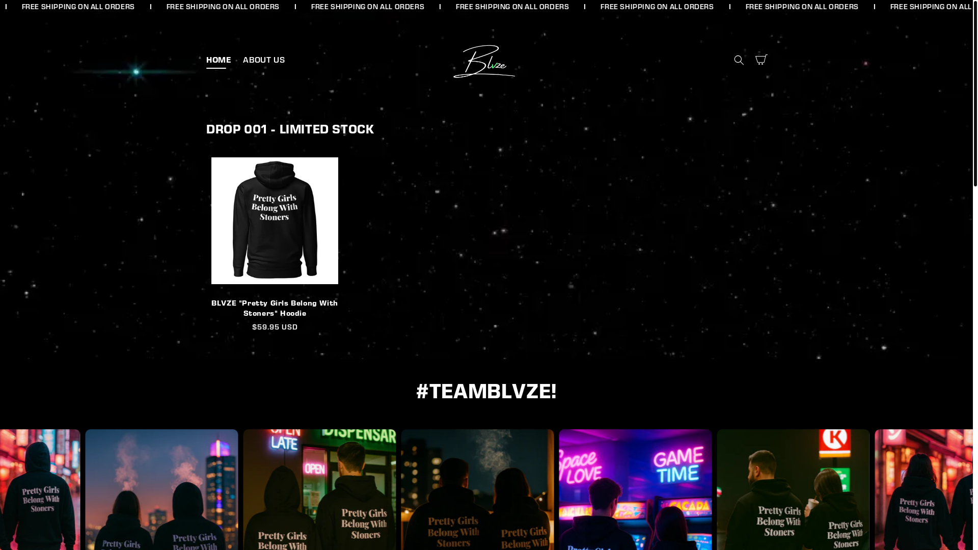 website screenshot of https://blvze.shop/