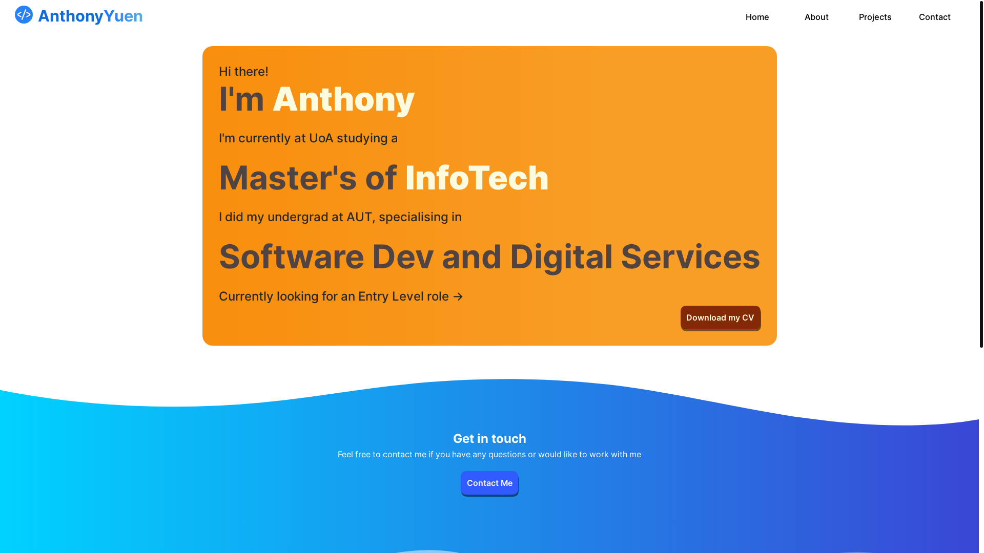 website screenshot of https://anthonyyuen.pages.dev/