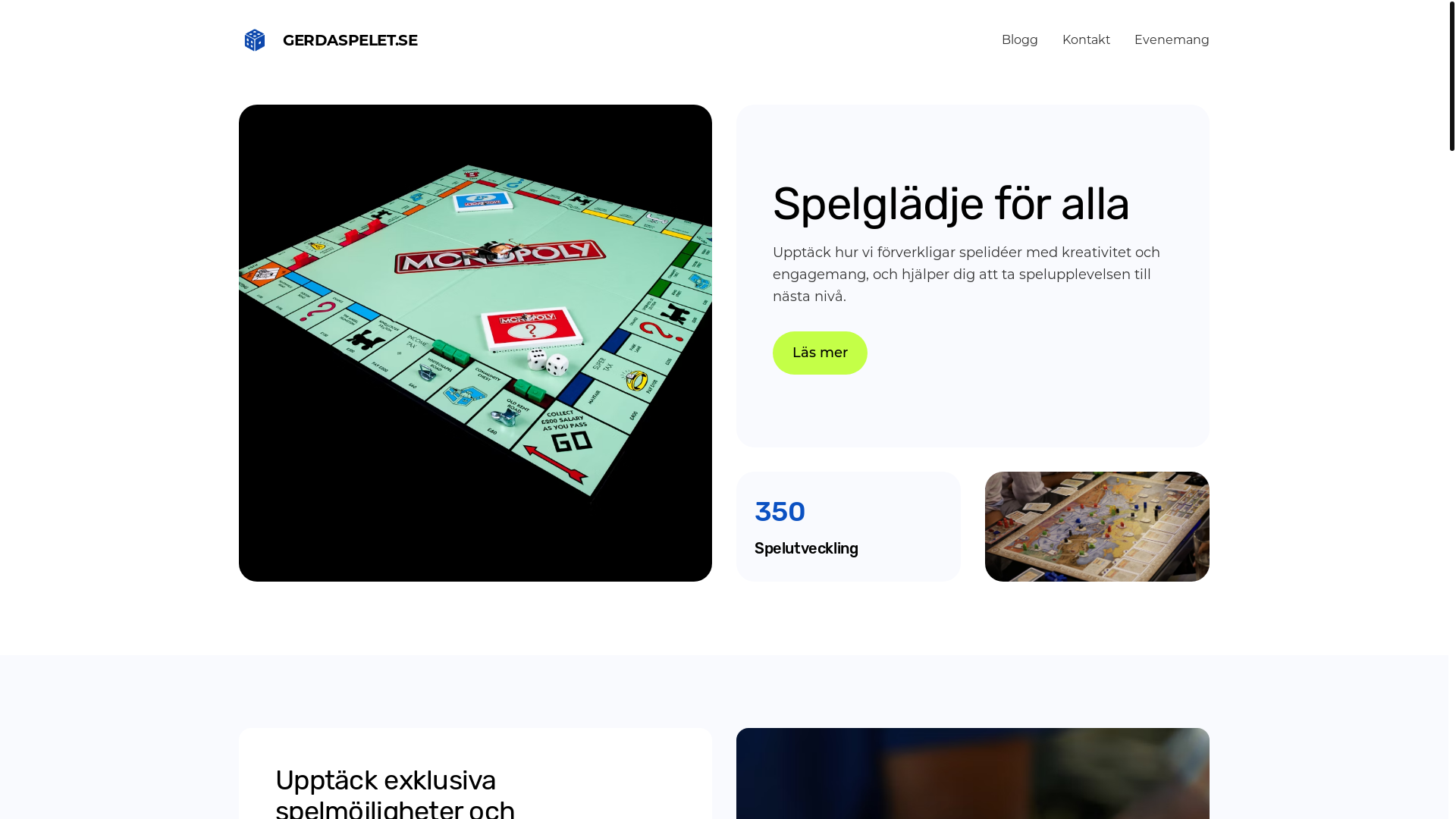 website screenshot of https://gerdaspelet.se/