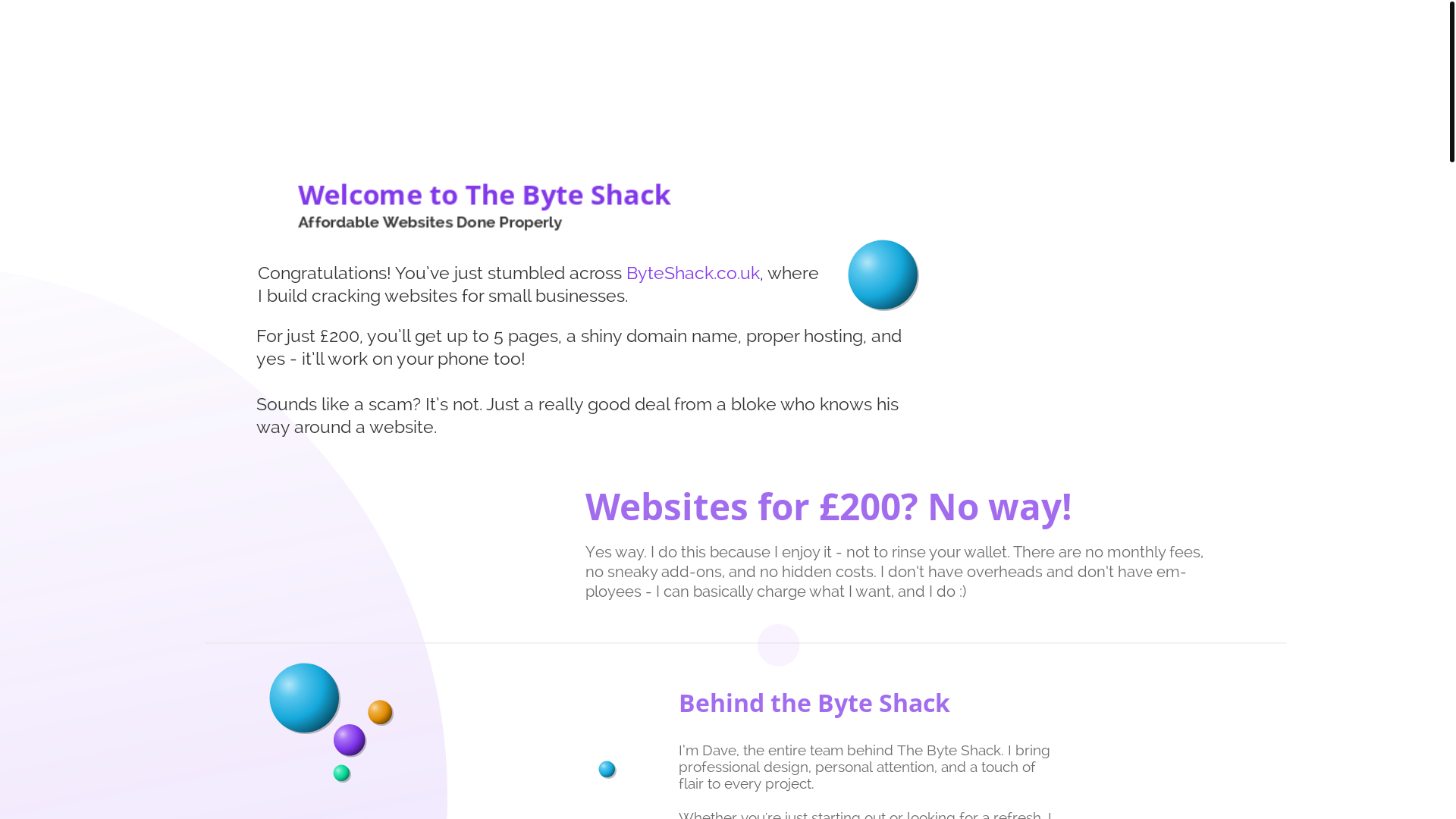 website screenshot of https://byteshack.co.uk/