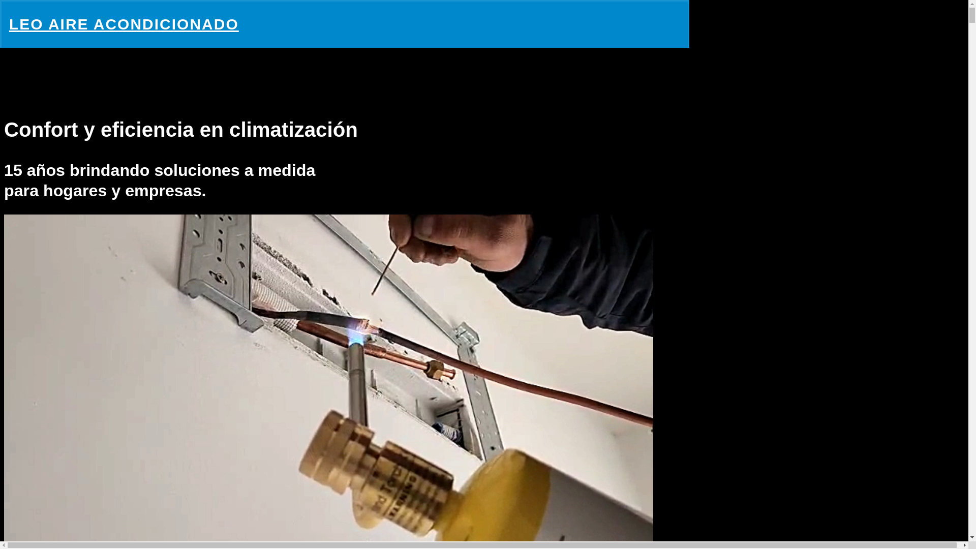 website screenshot of https://leoaireacondicionado.com/