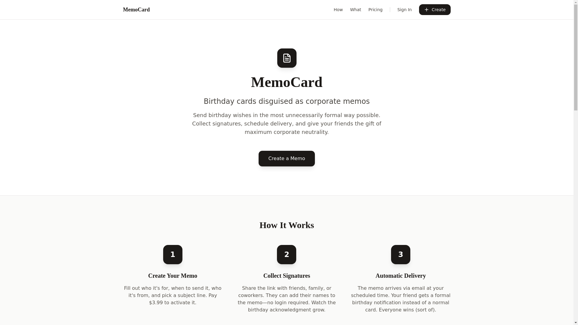 website screenshot of https://memocard-frontend.pages.dev/