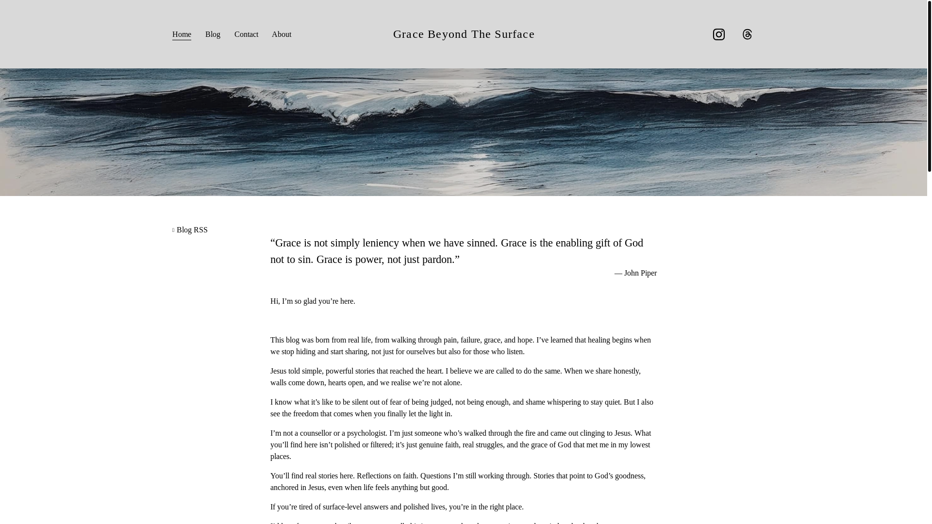 website screenshot of https://gracebeyondthesurface.org/