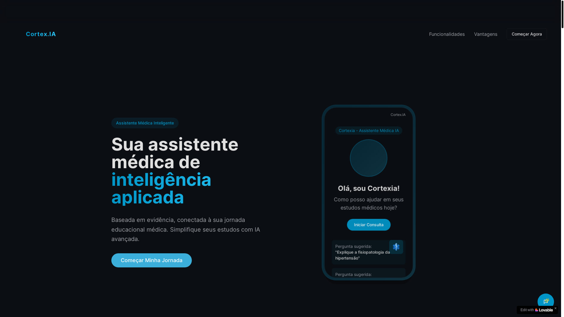 website screenshot of https://cortex-ia.app/