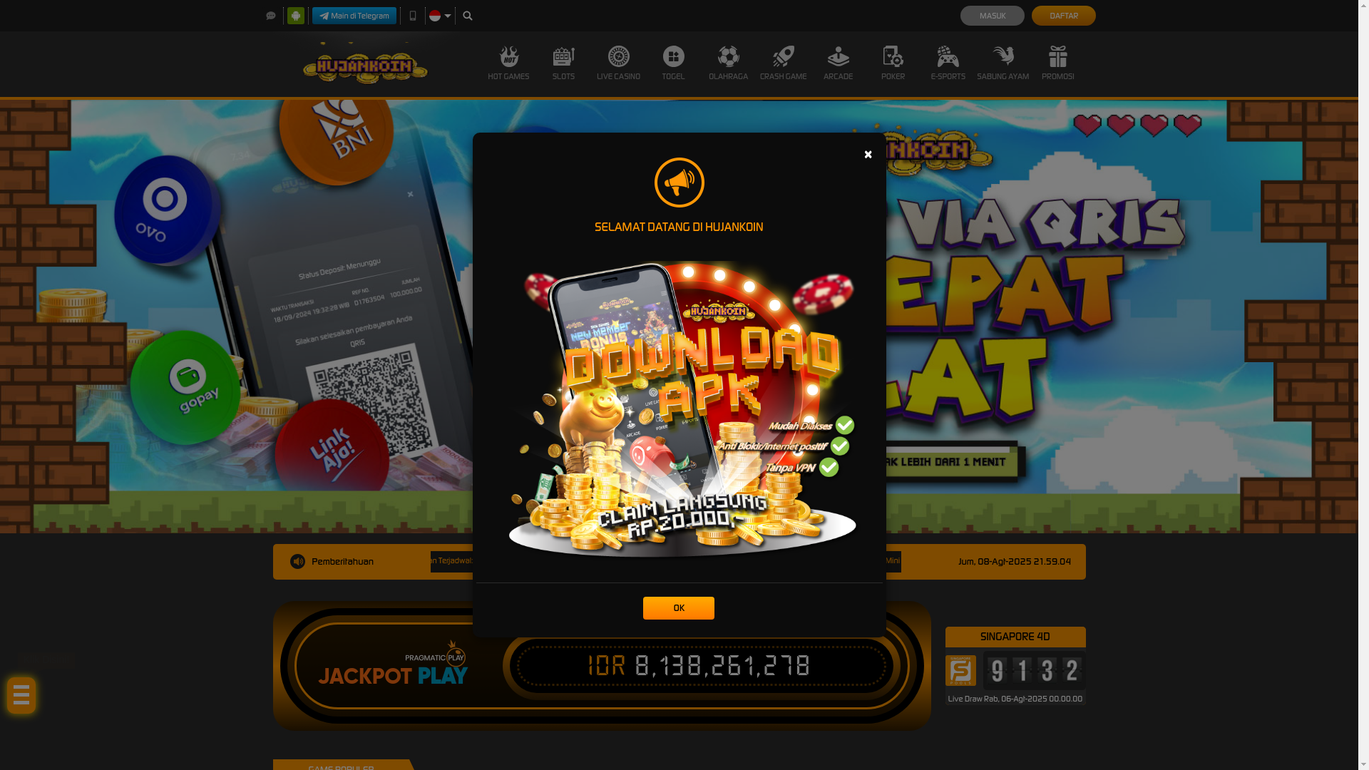 website screenshot of https://hujanlebatt.store/