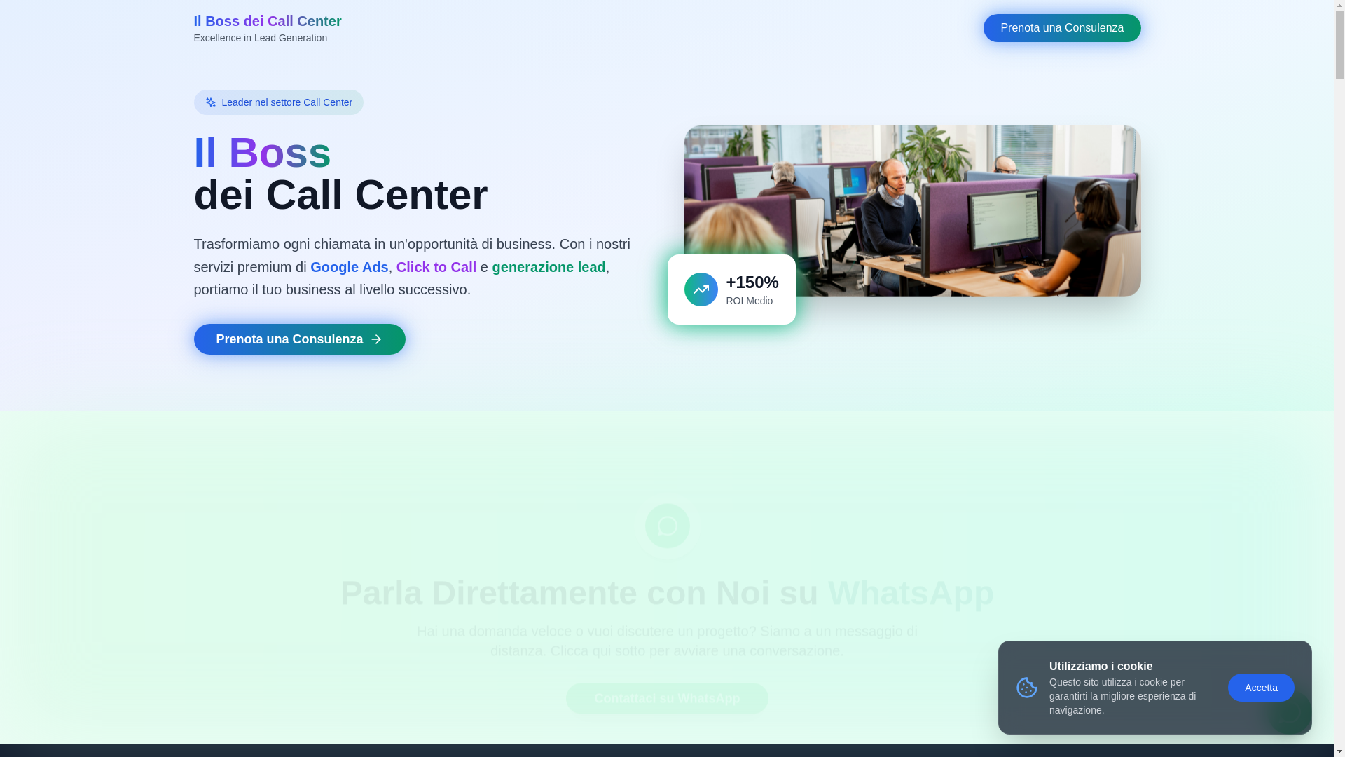 website screenshot of https://ilbossdeicallcenter.click/
