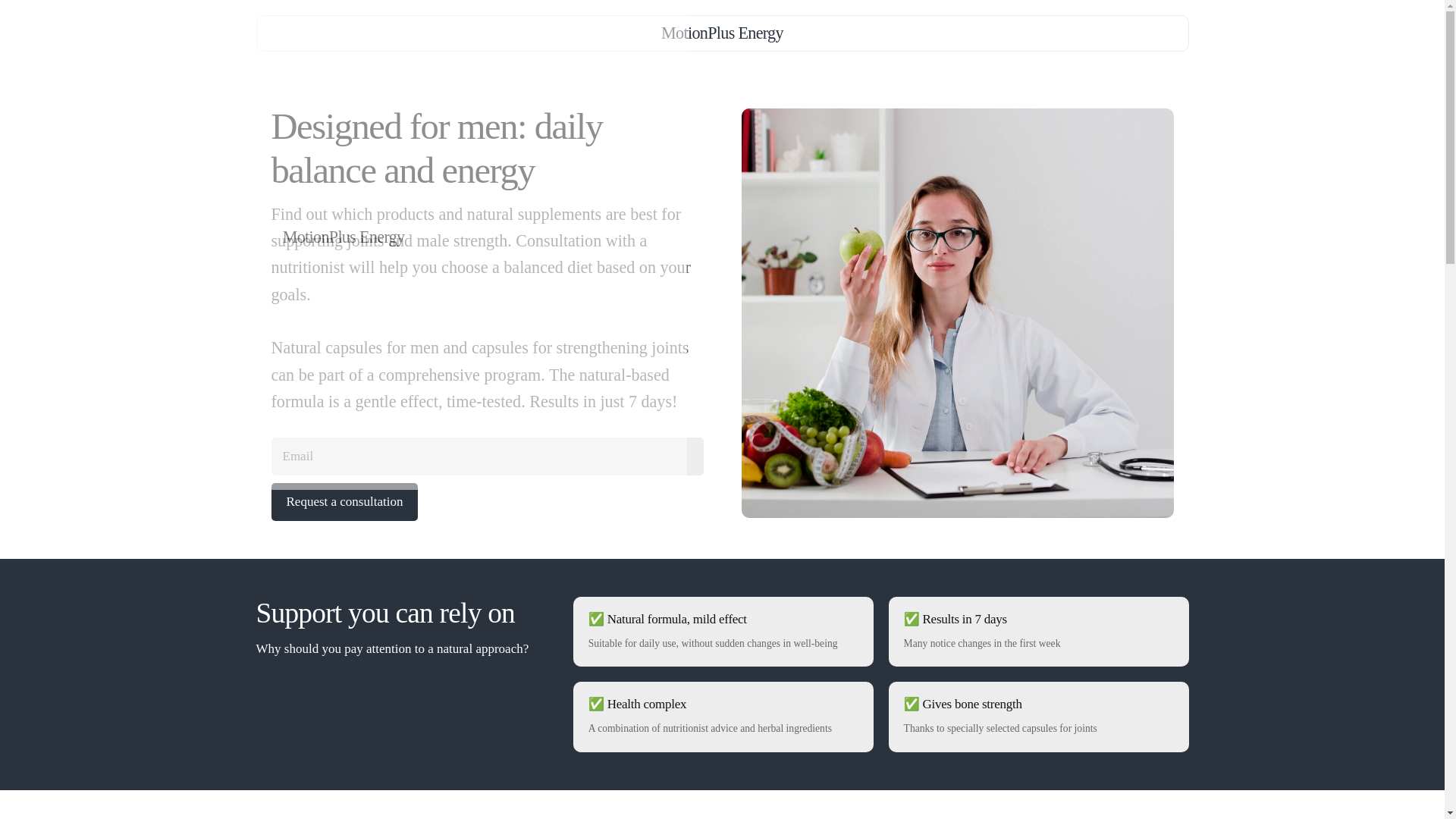 website screenshot of https://motionplusenergycare.info/